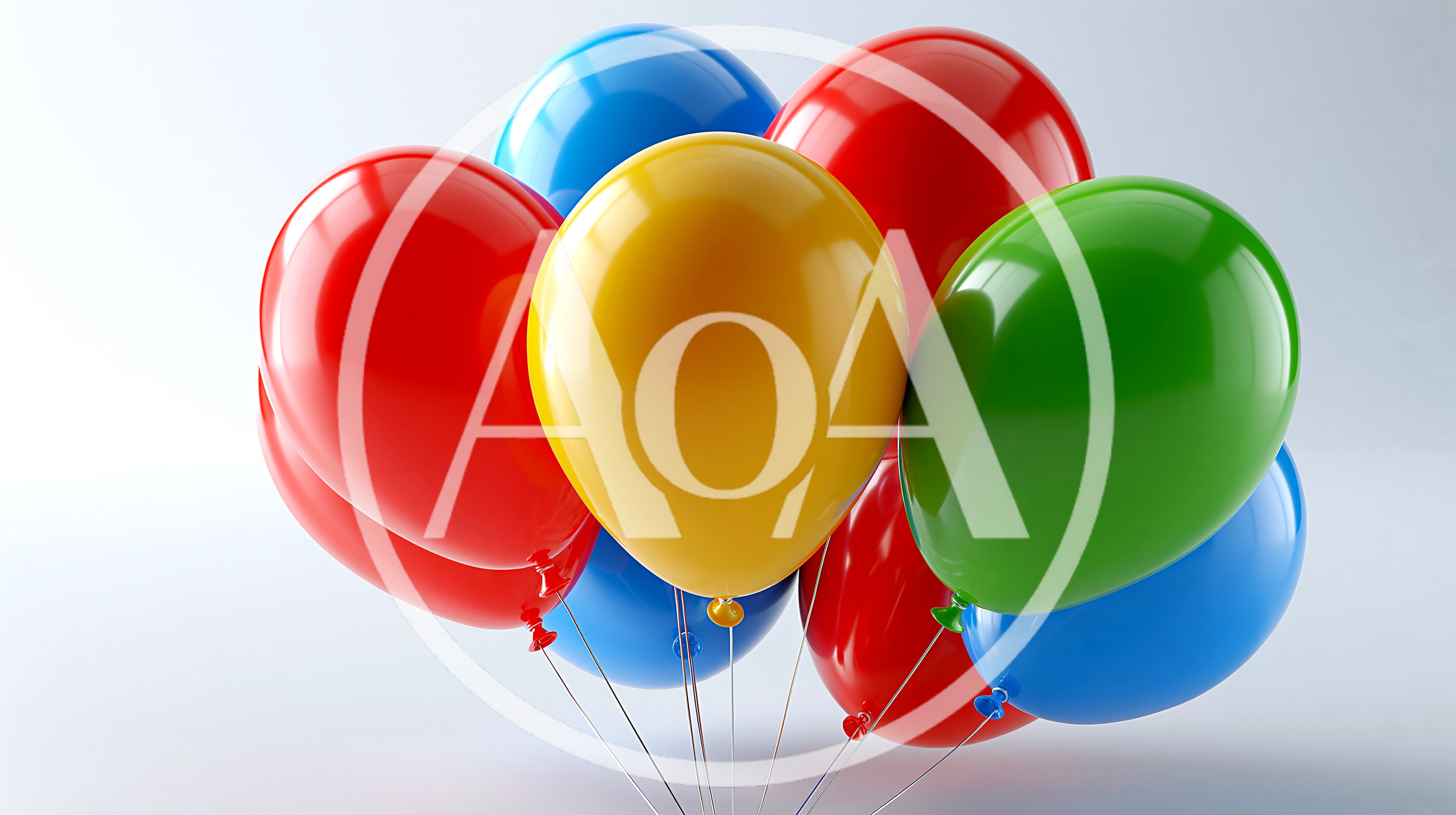 Colorful Bunch Of Helium Balloons Floating Together