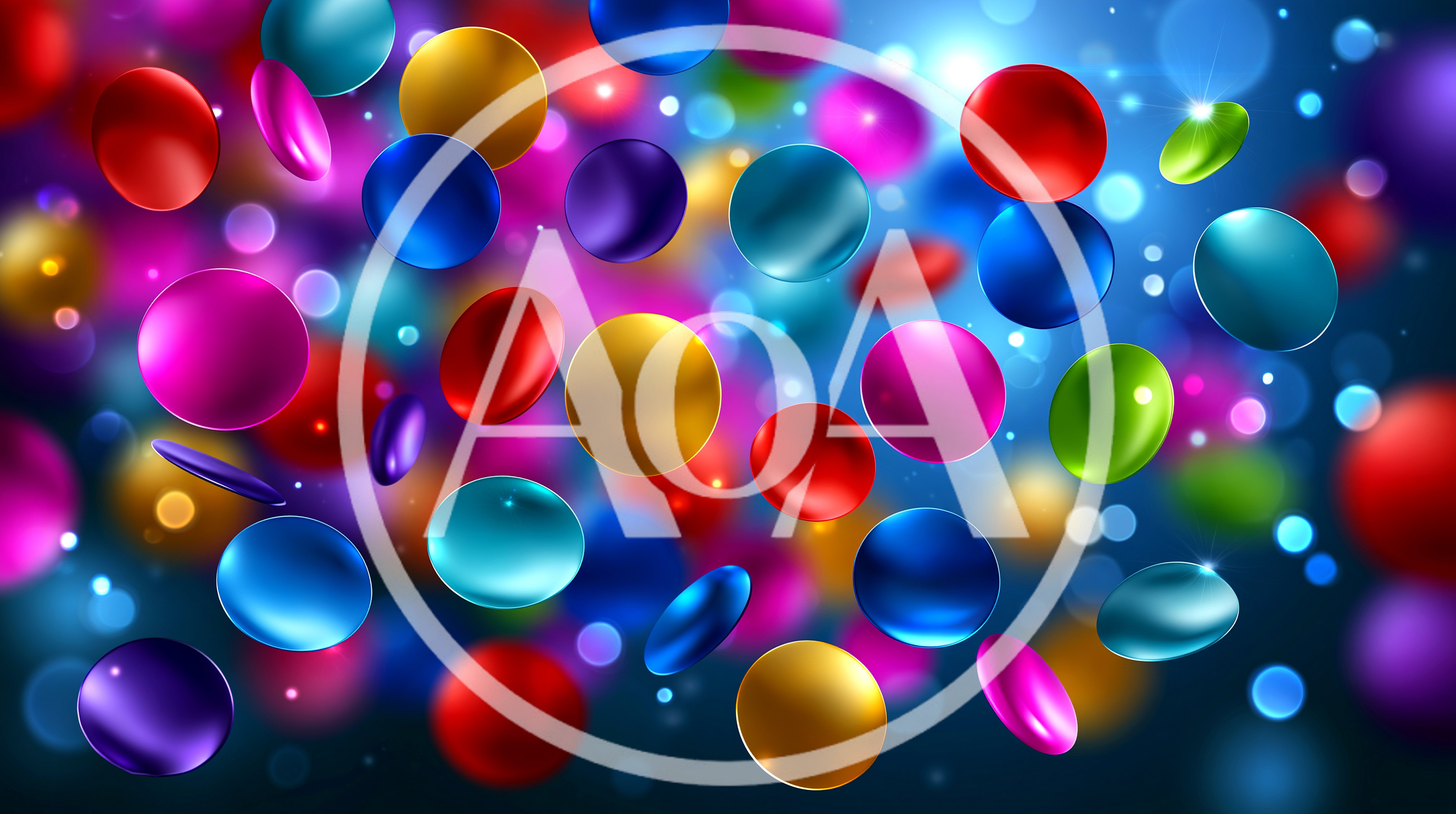 Abstract Background With Floating Colorful Glossy Spheres