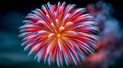 Vibrant Multi-Colored Fireworks Bursting In Night Sky