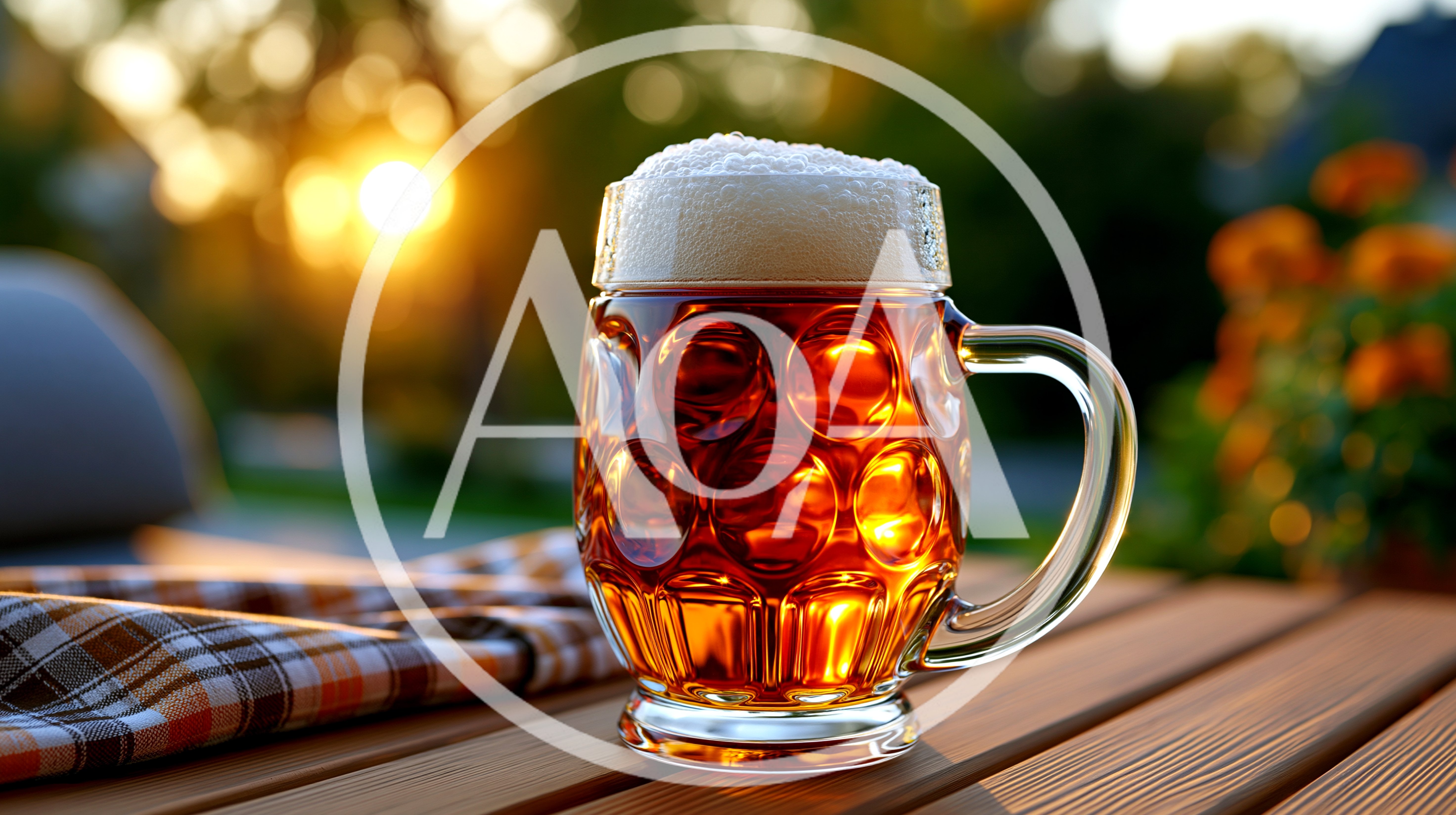 Glass Mug Of Beer On A Wooden Table