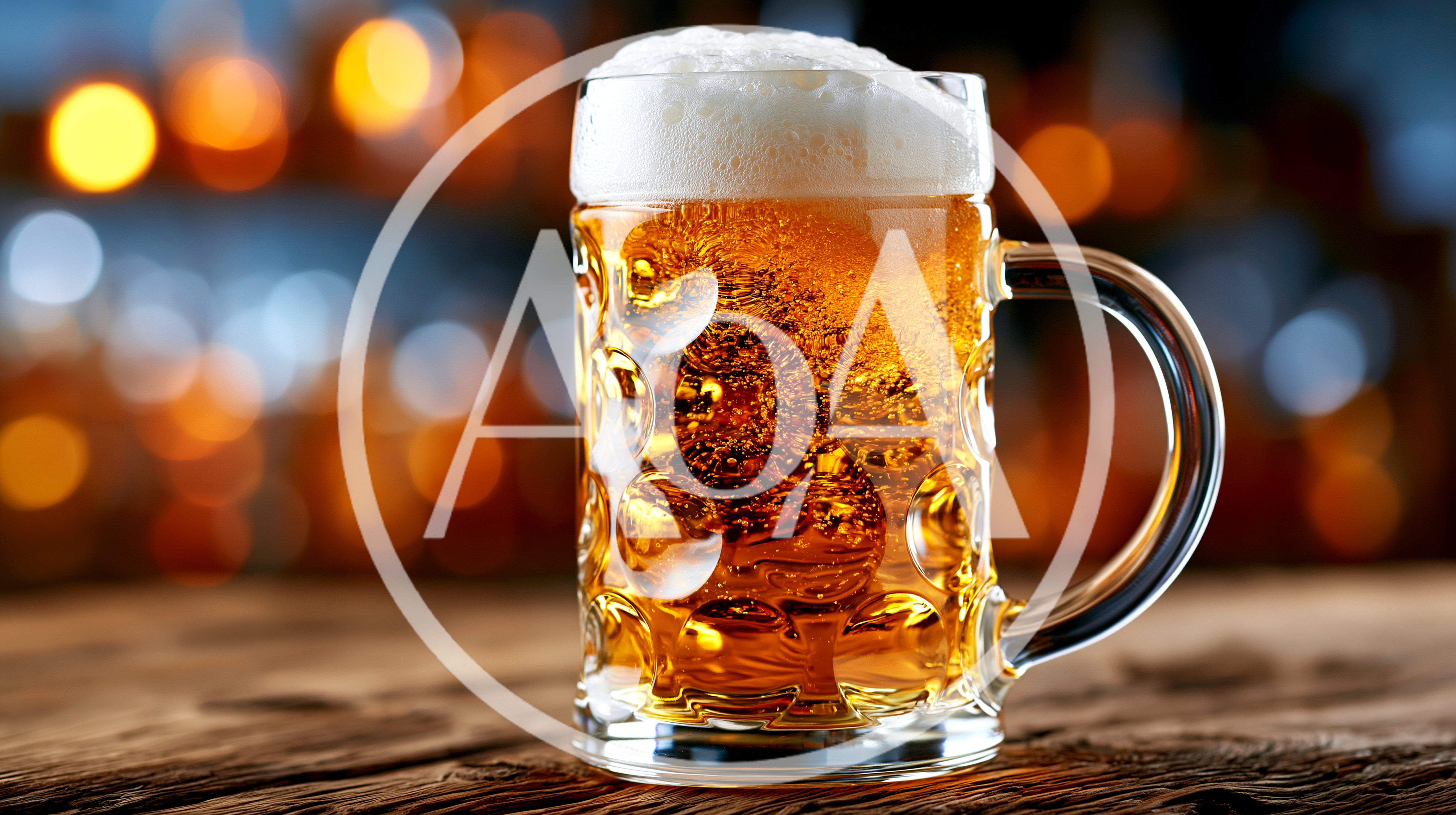 Glass Mug Of Golden Beer On Wooden Table