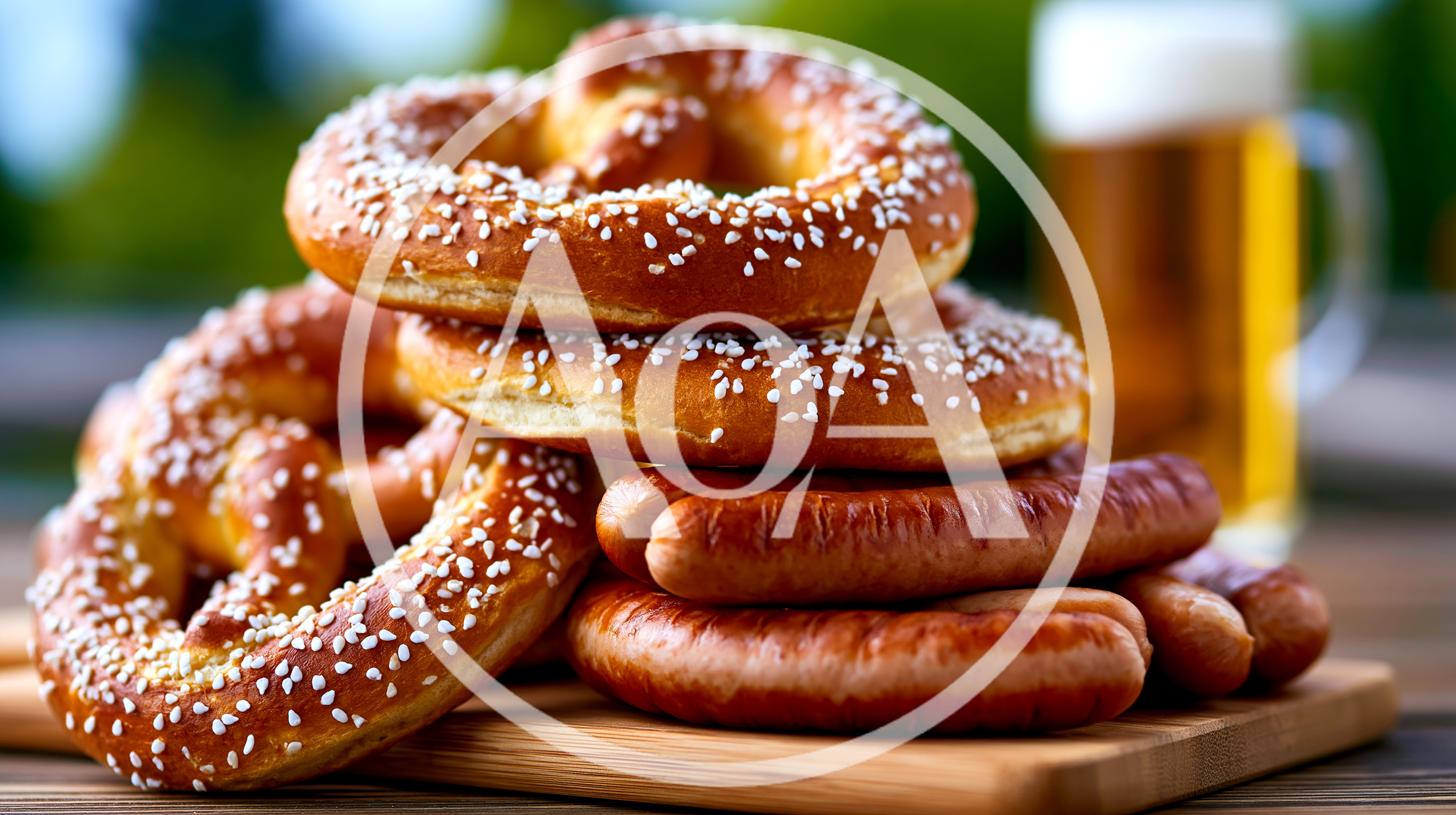 German Pretzels And Sausages With Beer