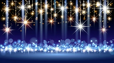 Abstract Festive Background With Sparkling Stars And Bokeh
