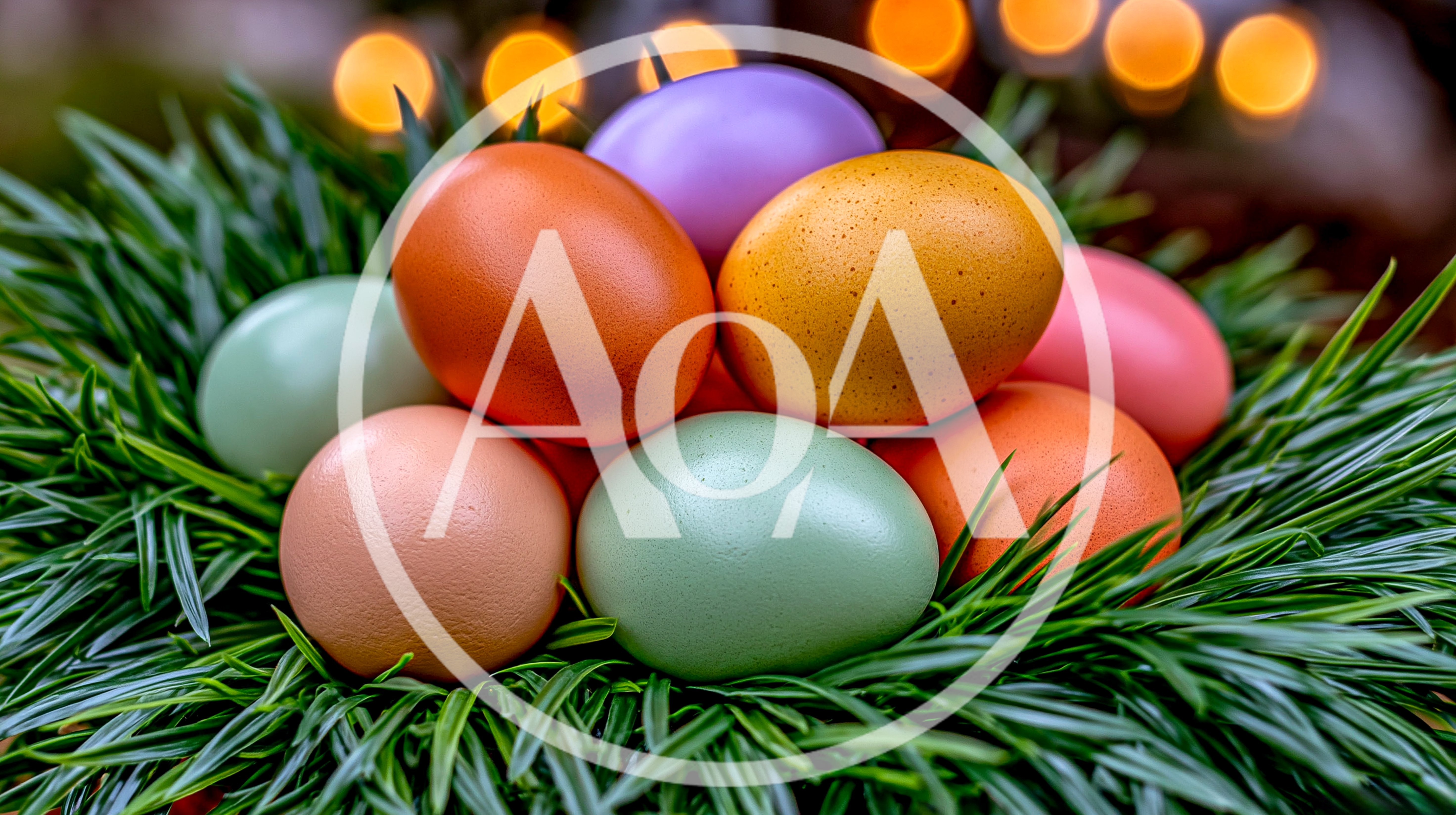 Colorful Easter Eggs Nestled In Green Grass