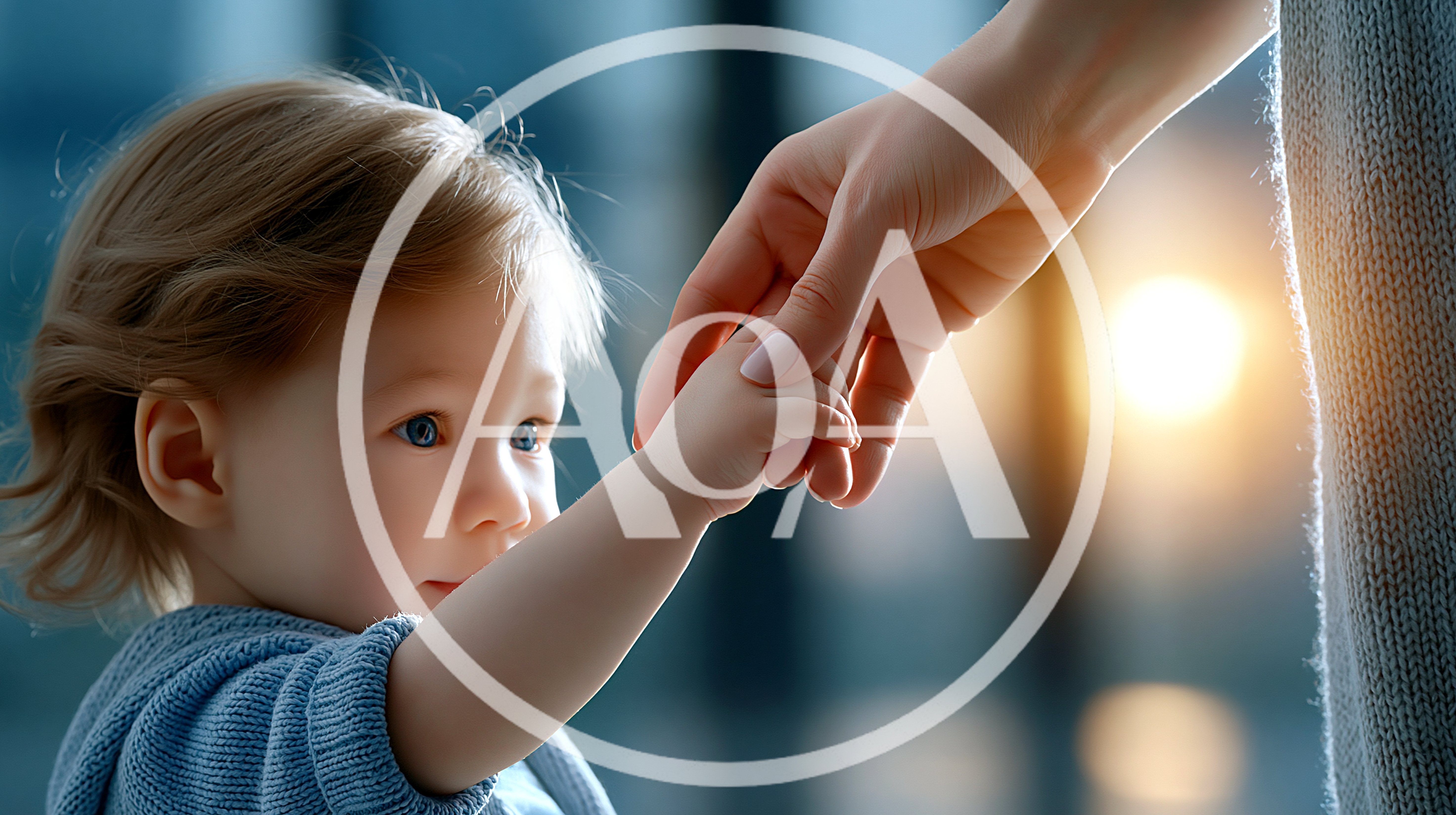 Toddler Holding Hands With Parent In Soft Sunlight
