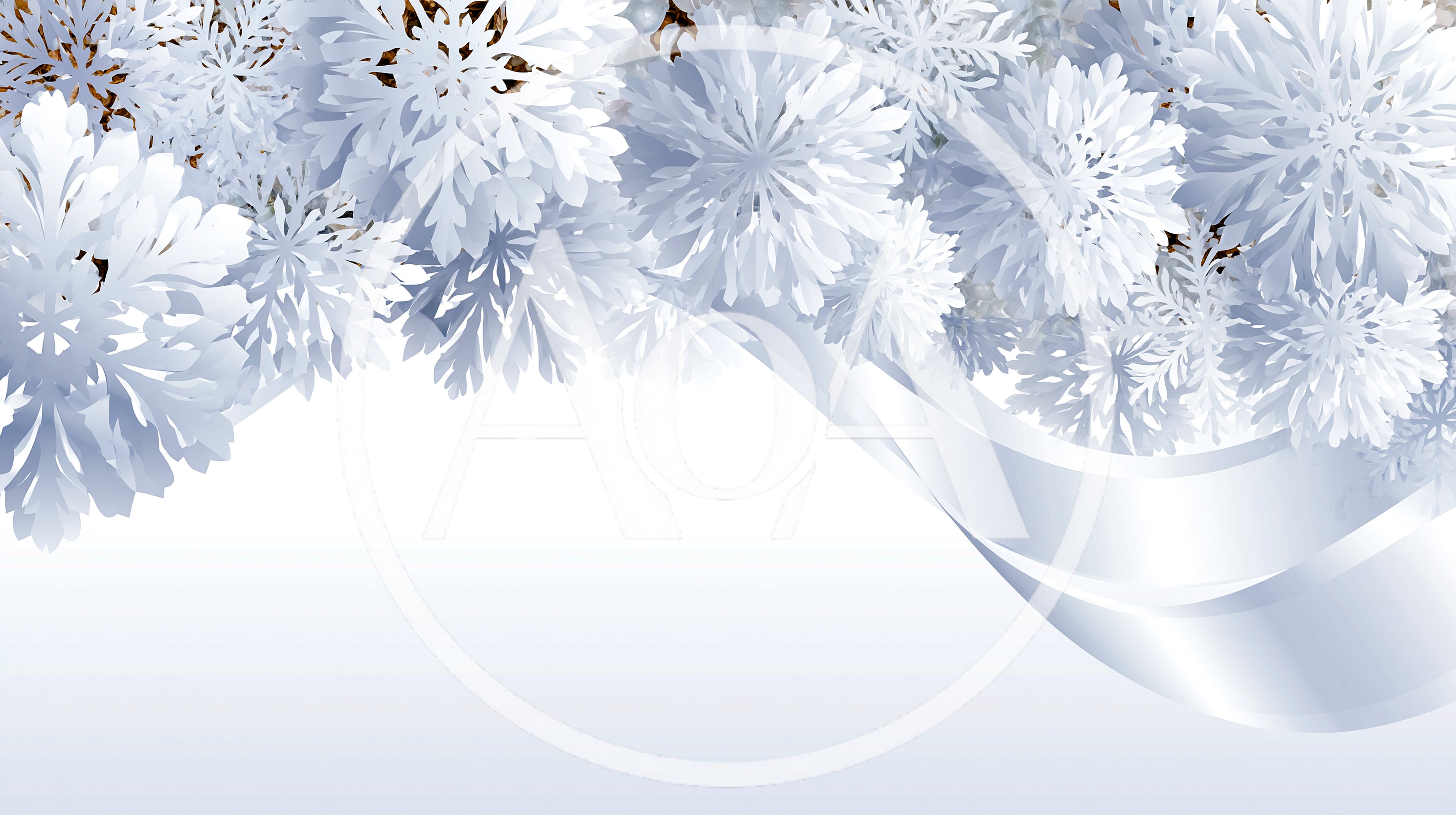 Elegant White Paper Snowflakes With Flowing Satin Ribbons