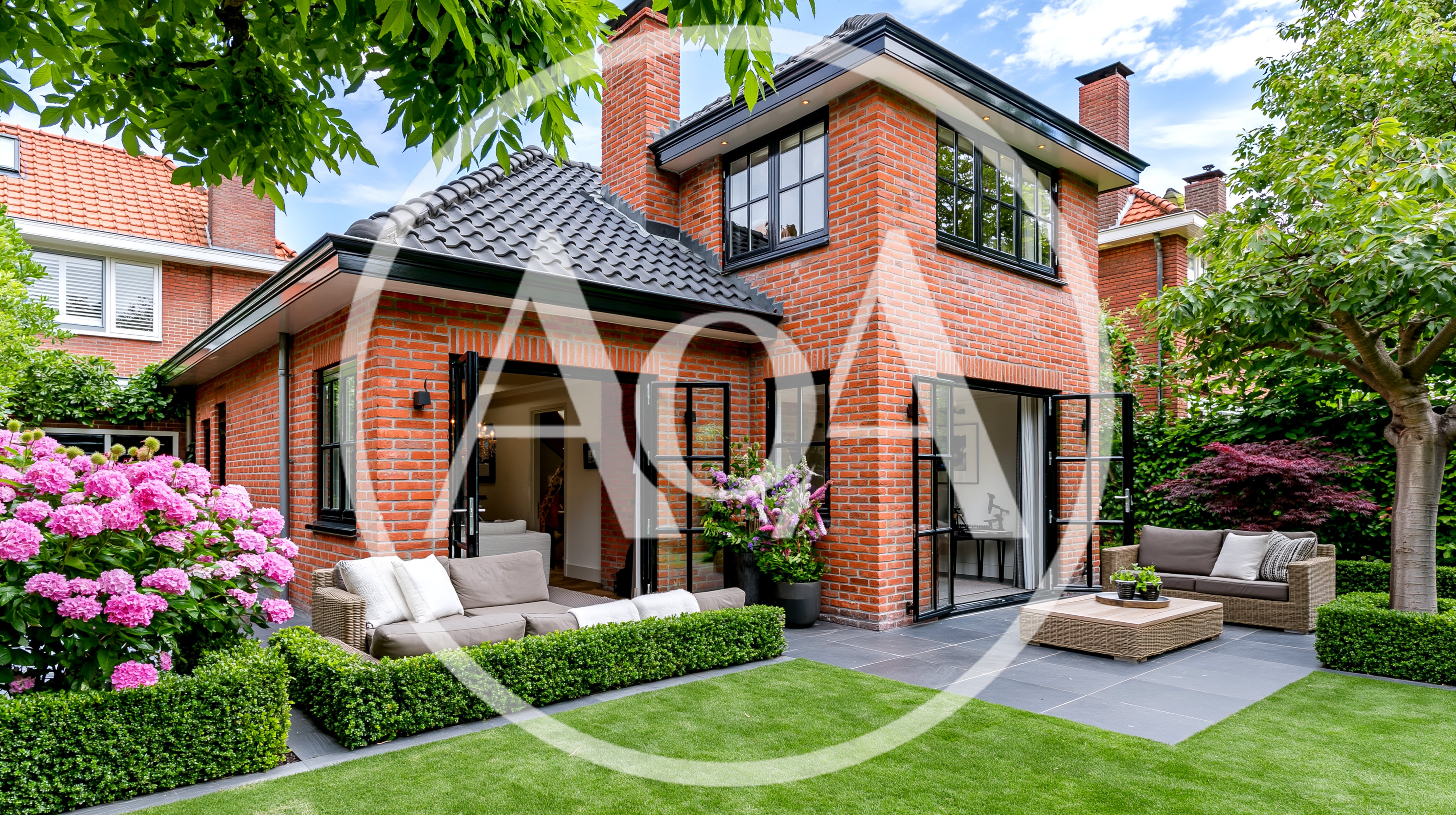 Modern Brick House With Garden Patio