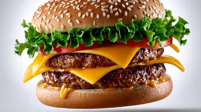 Double Cheeseburger With Lettuce And Tomato