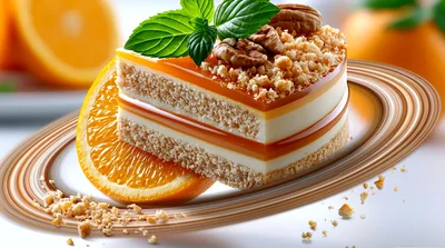 Surreal Slice Of Orange Cake Floating In Space