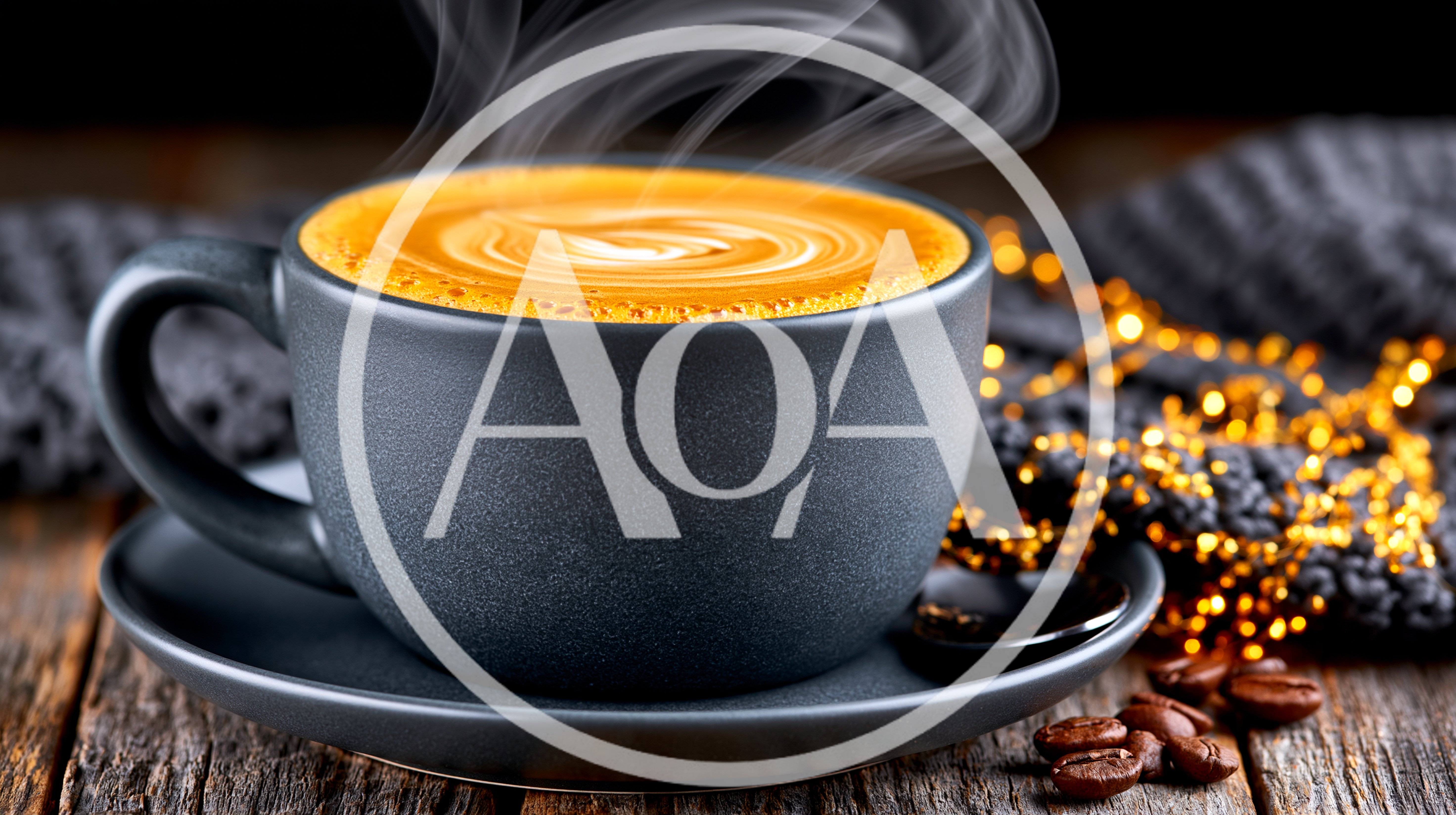 Steaming Cup Of Espresso On A Rustic Wooden Table