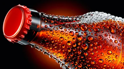 Close Up Of A Cold Soda Bottle With Condensation