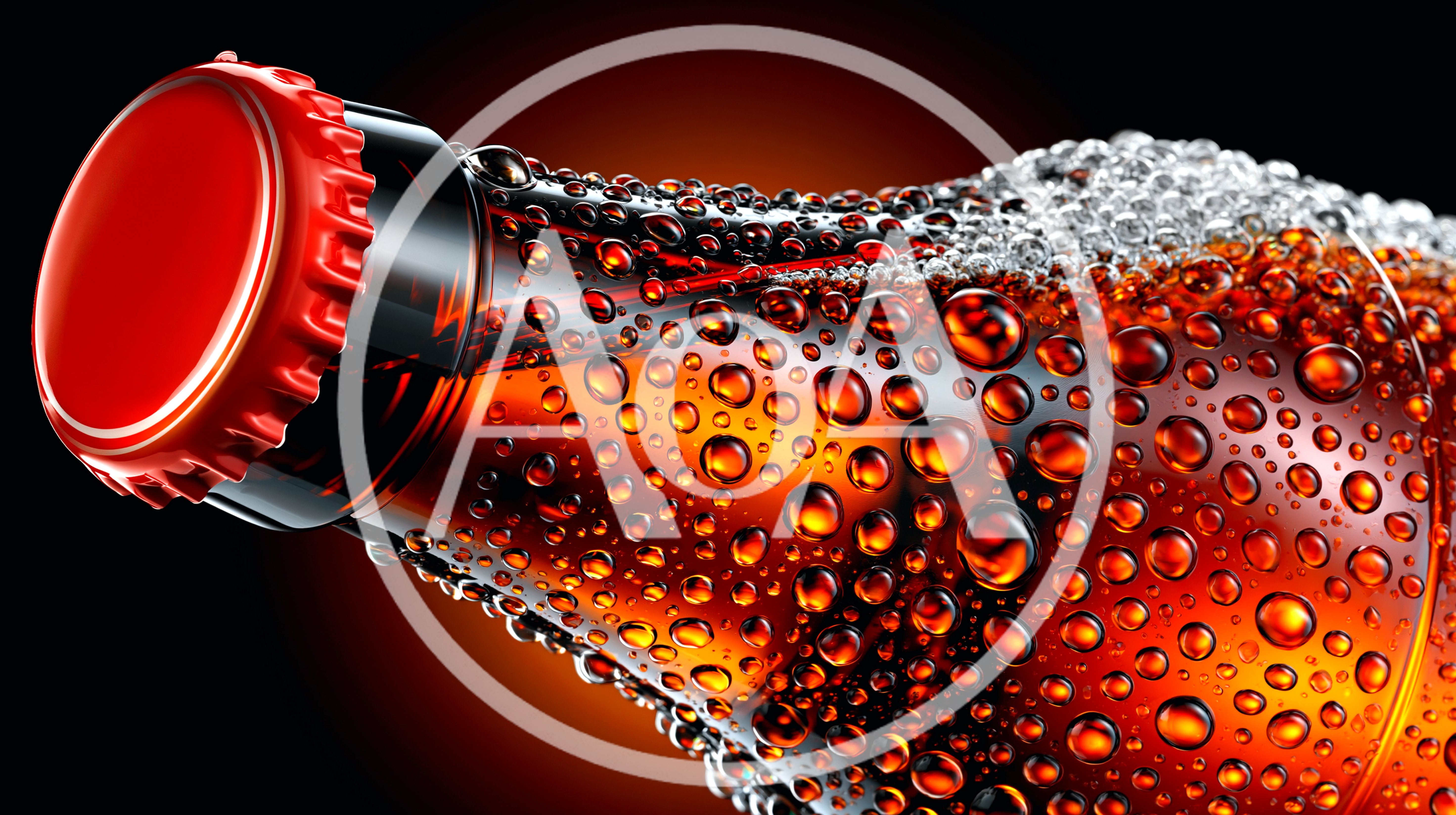 Close Up Of A Cold Soda Bottle With Condensation