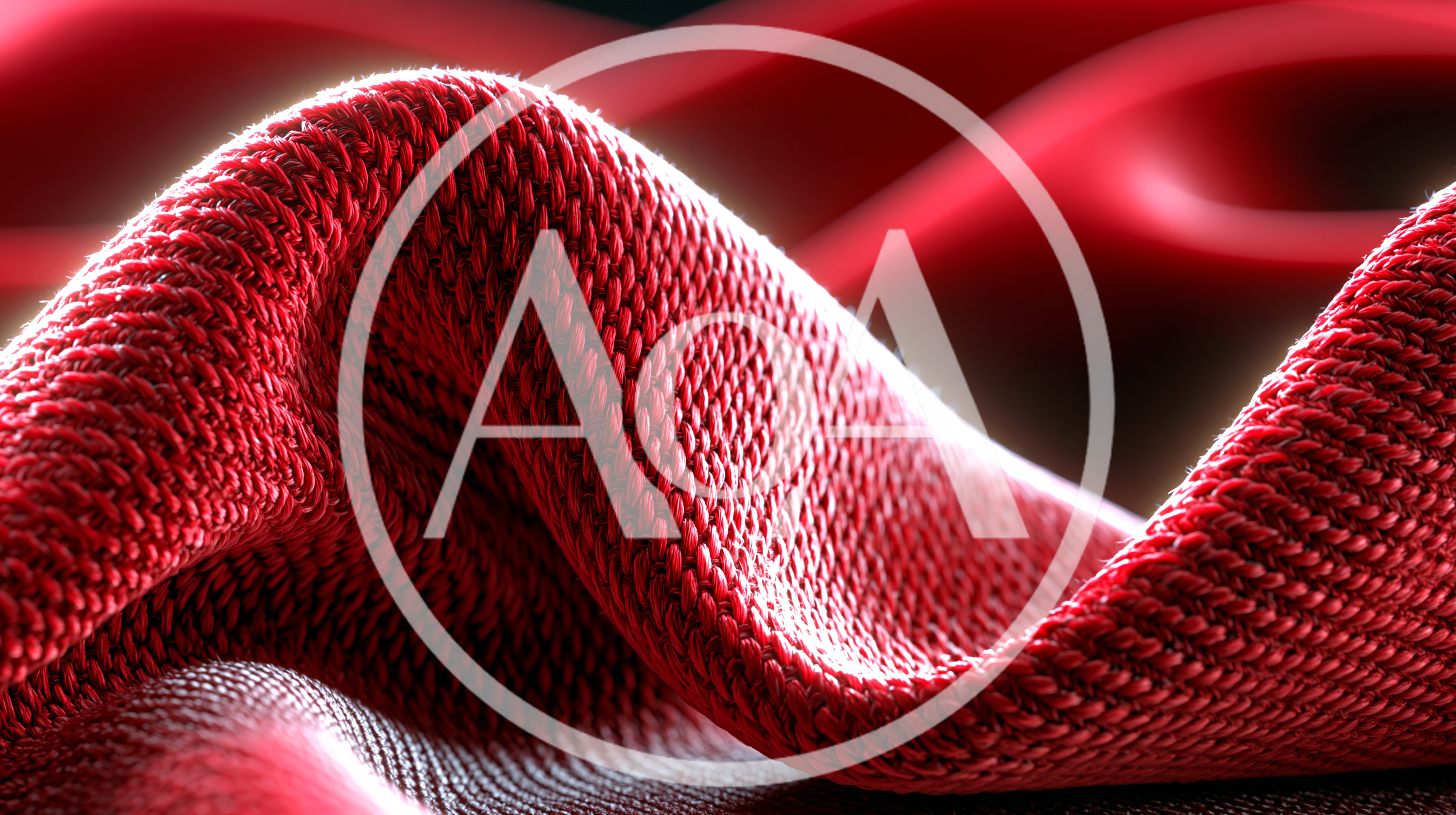 Close Up Of Red Knitted Fabric Texture