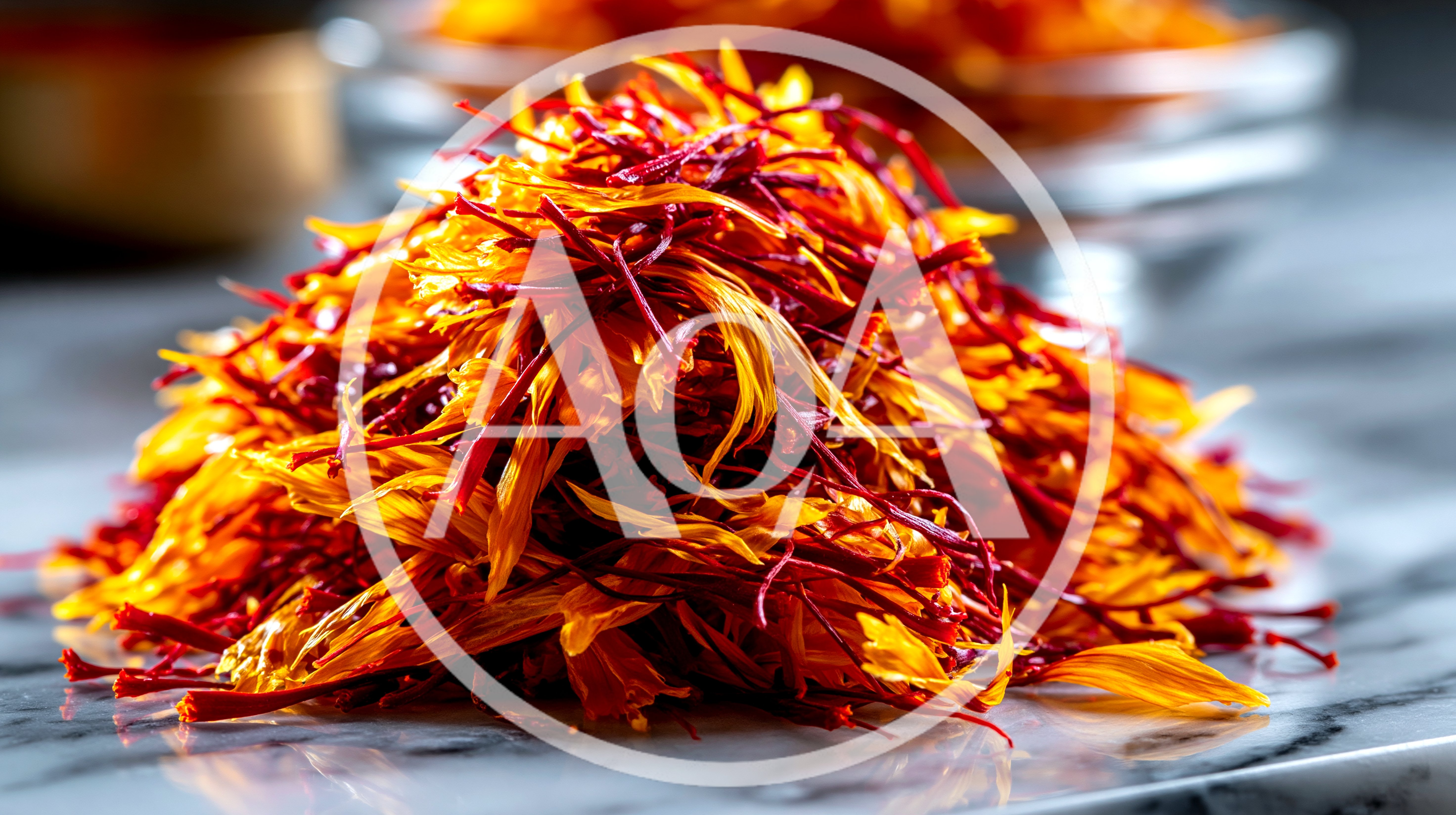 Pile Of Saffron Threads On Marble Surface