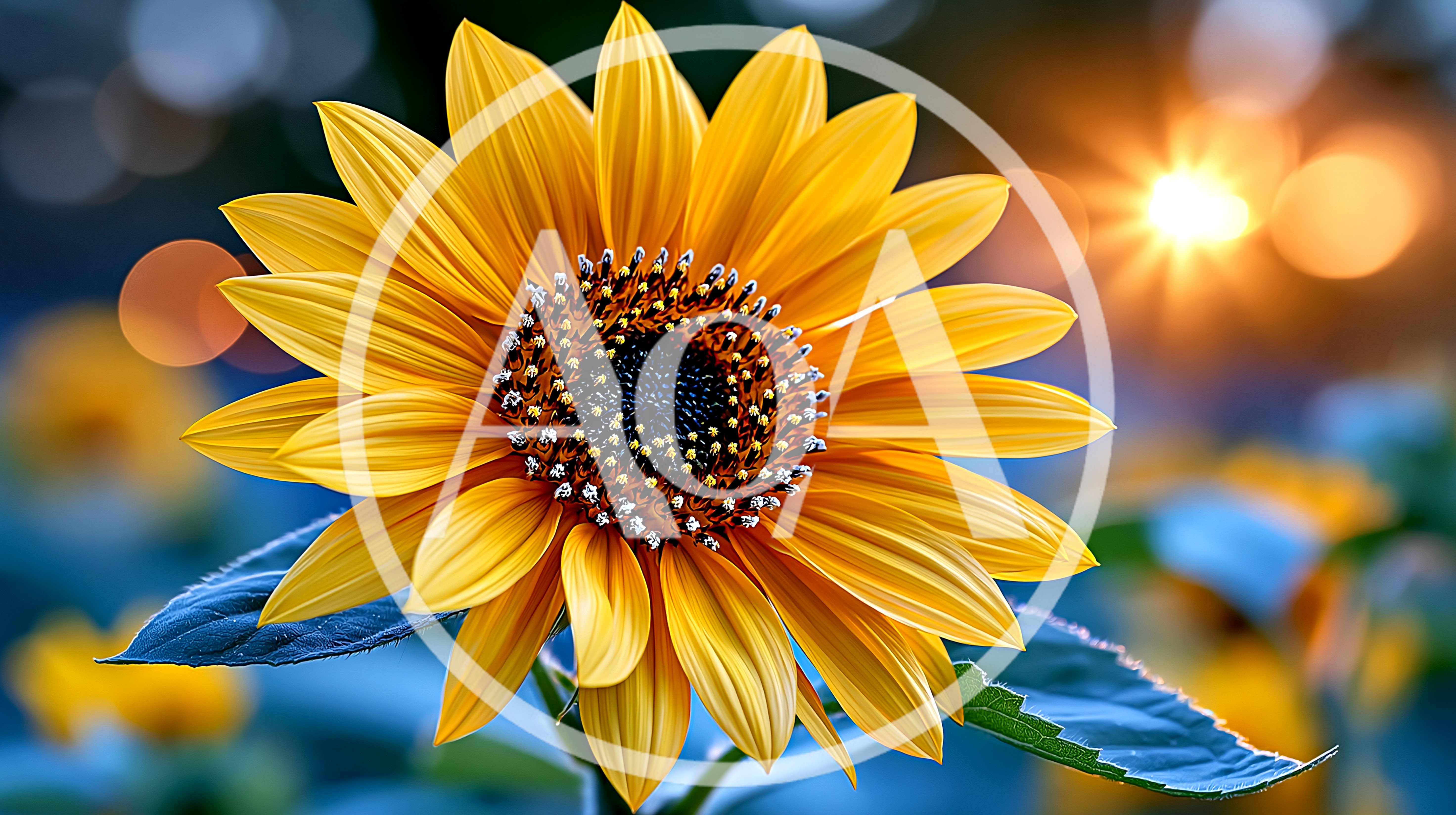 Vibrant Sunflower Blooming Under Golden Hour Sunlight