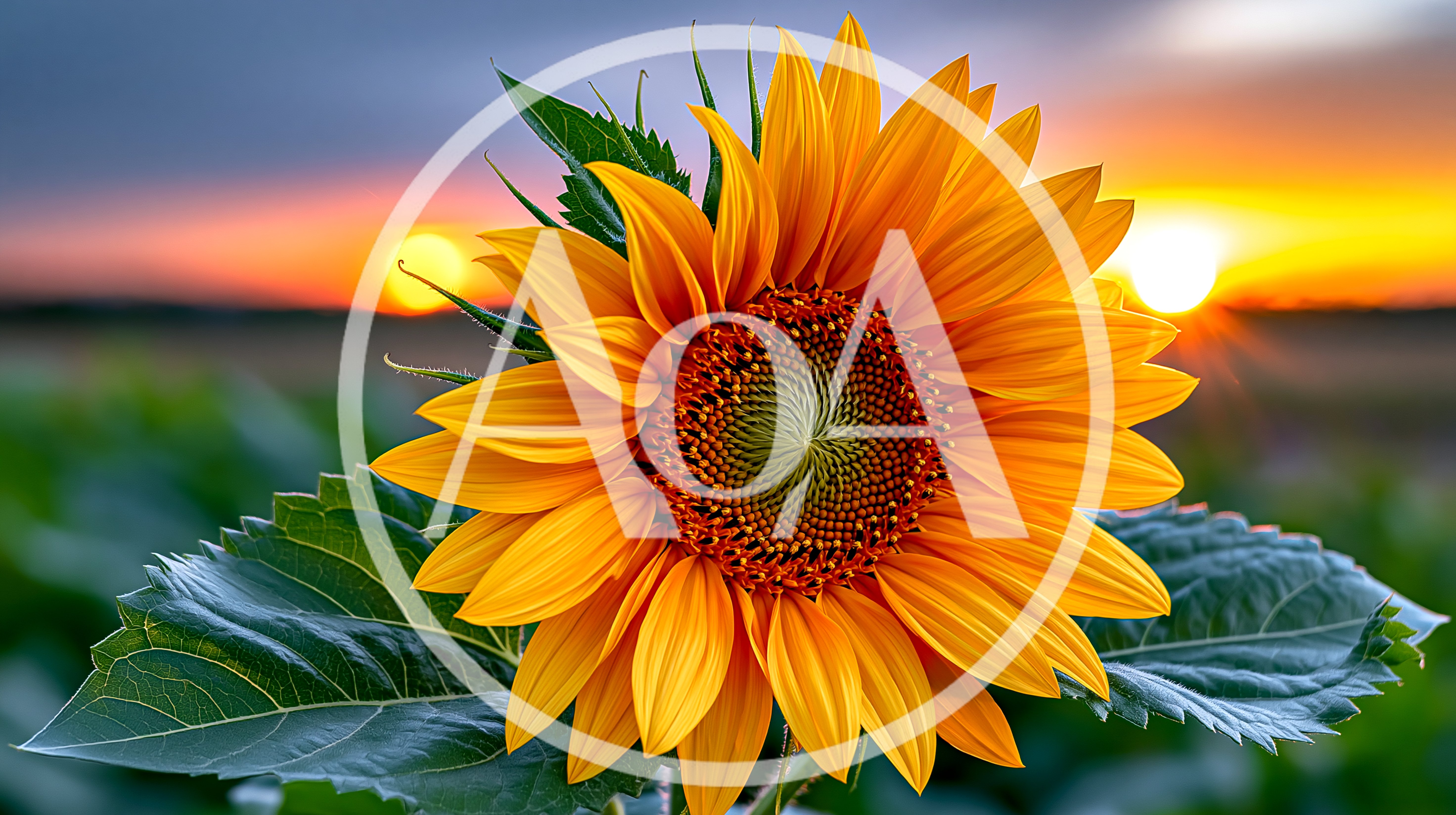 Vibrant Sunflower Blooming Against A Golden Sunset