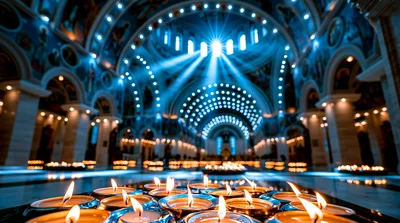 Candlelight Votive Offering Inside Saint Sava Temple