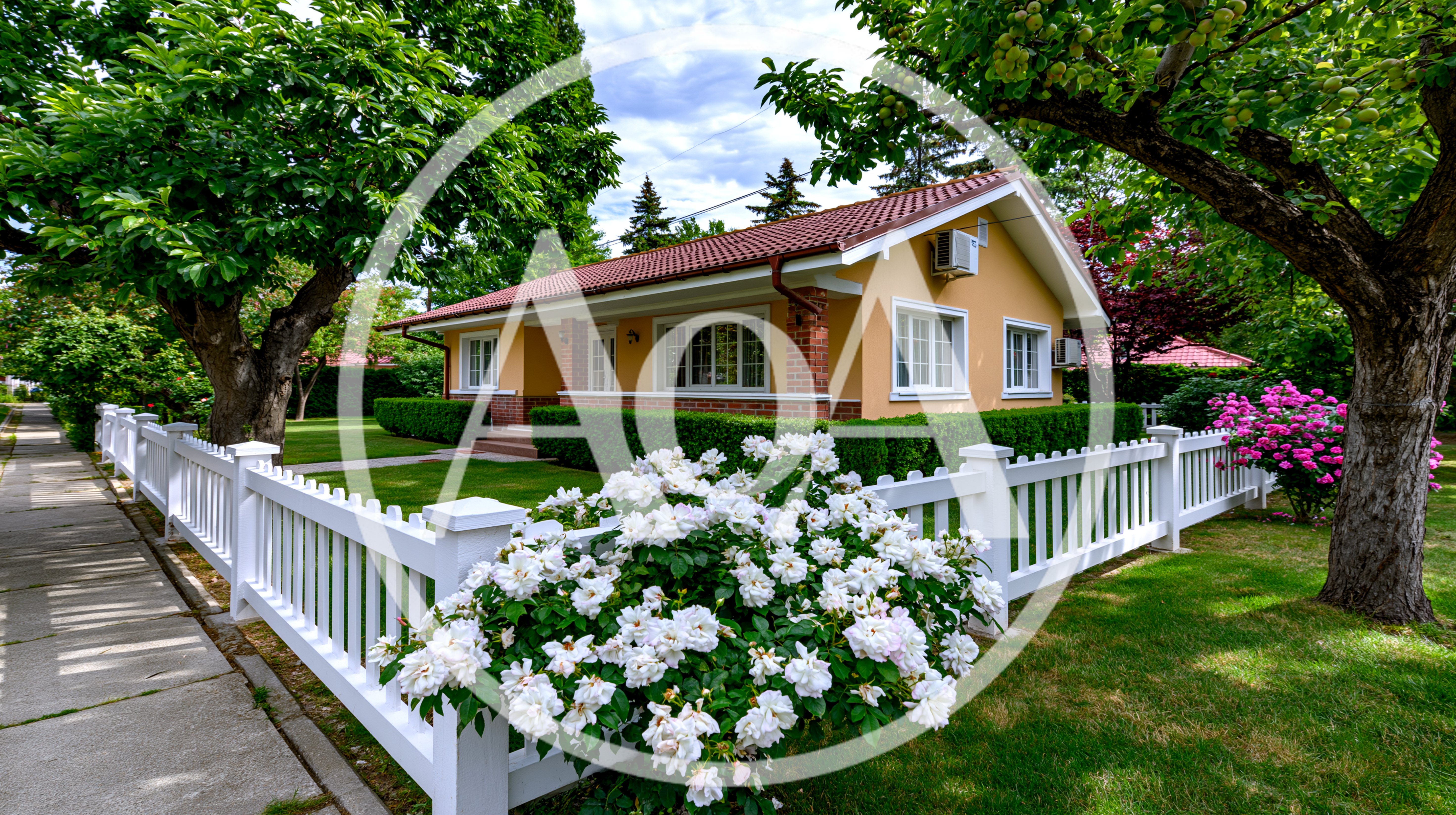 Charming Suburban House With White Picket Fence