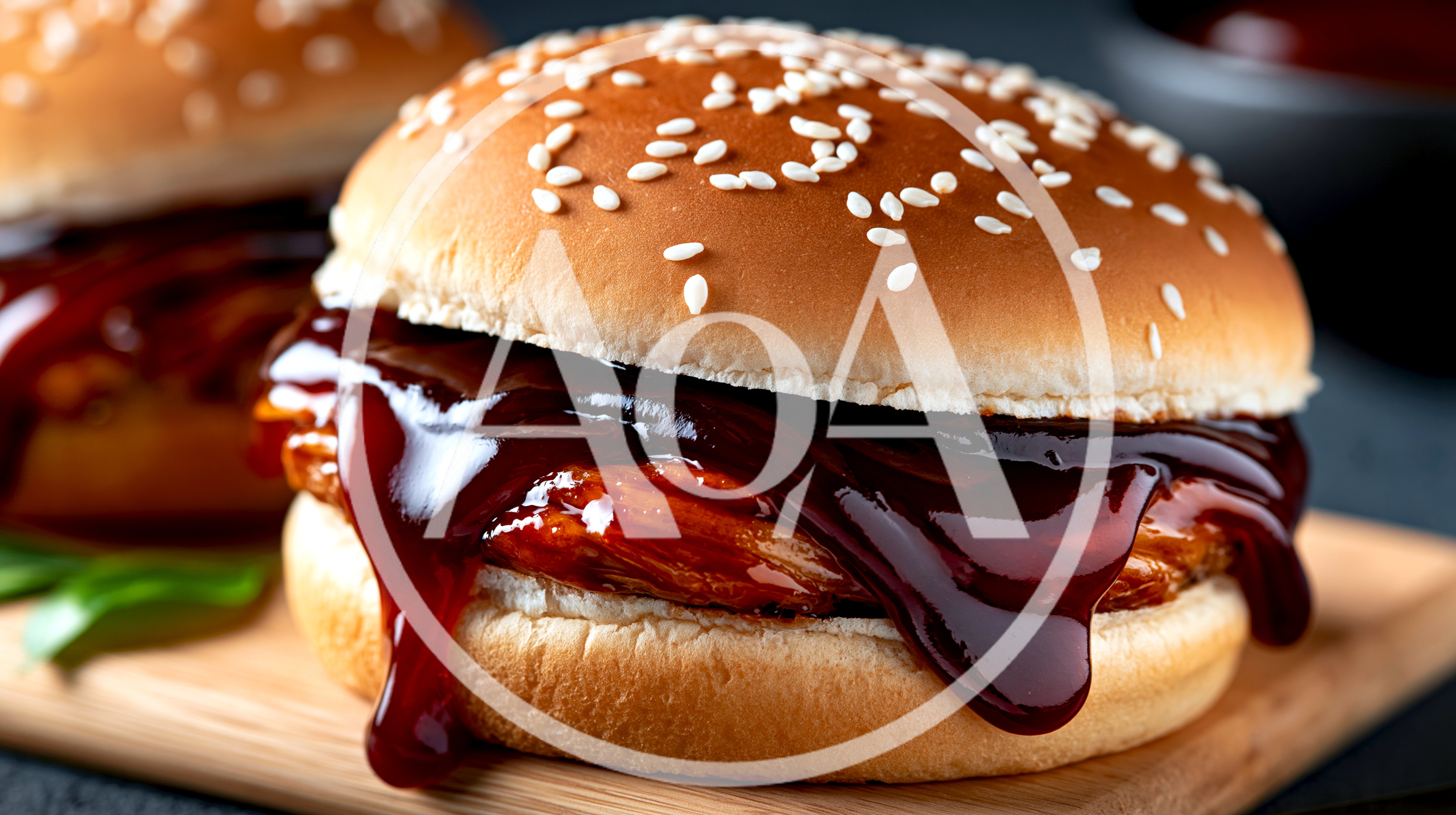 Barbecue Chicken Sandwich With Dripping Sauce