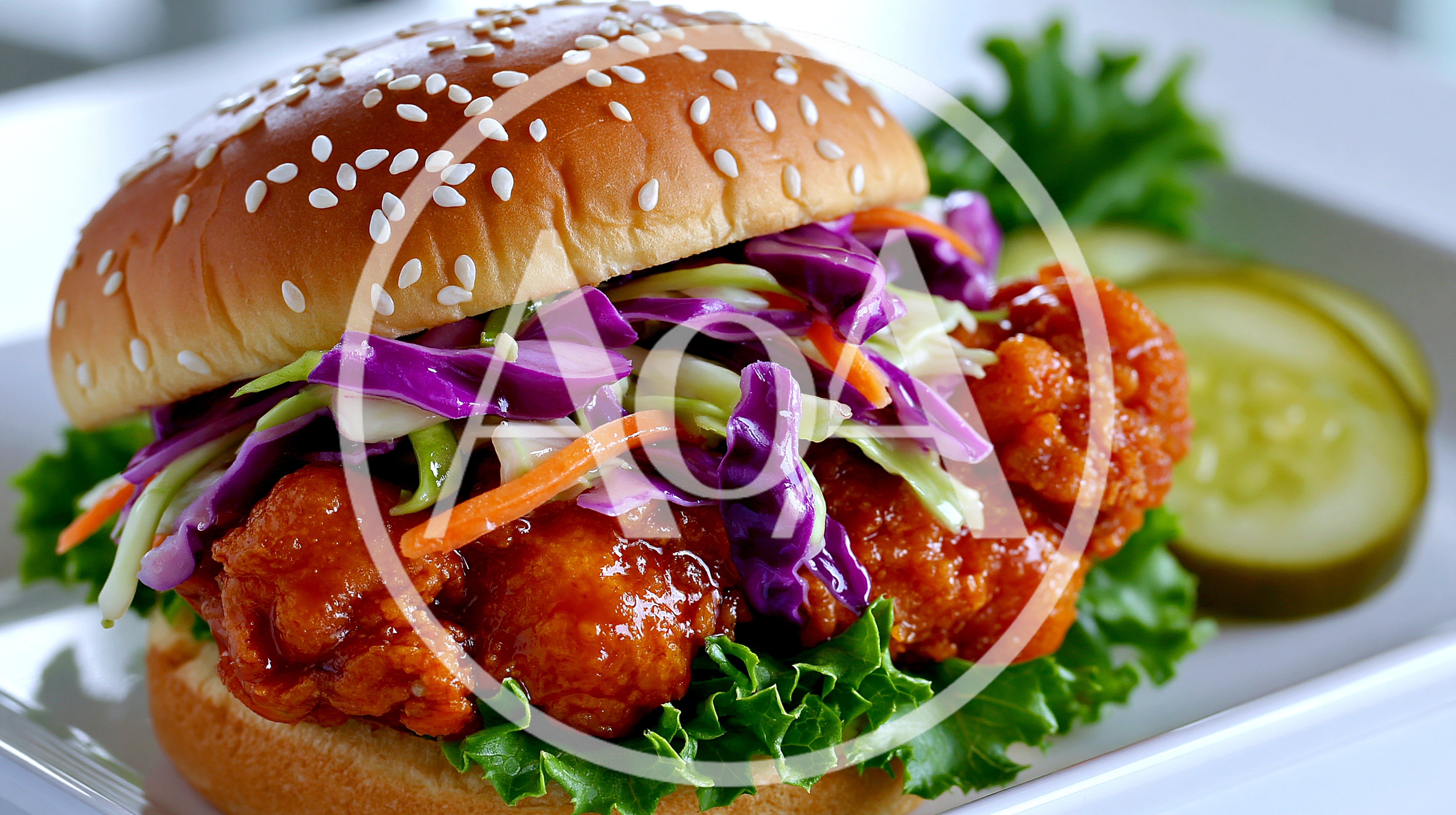 Crispy Fried Chicken Sandwich With Coleslaw