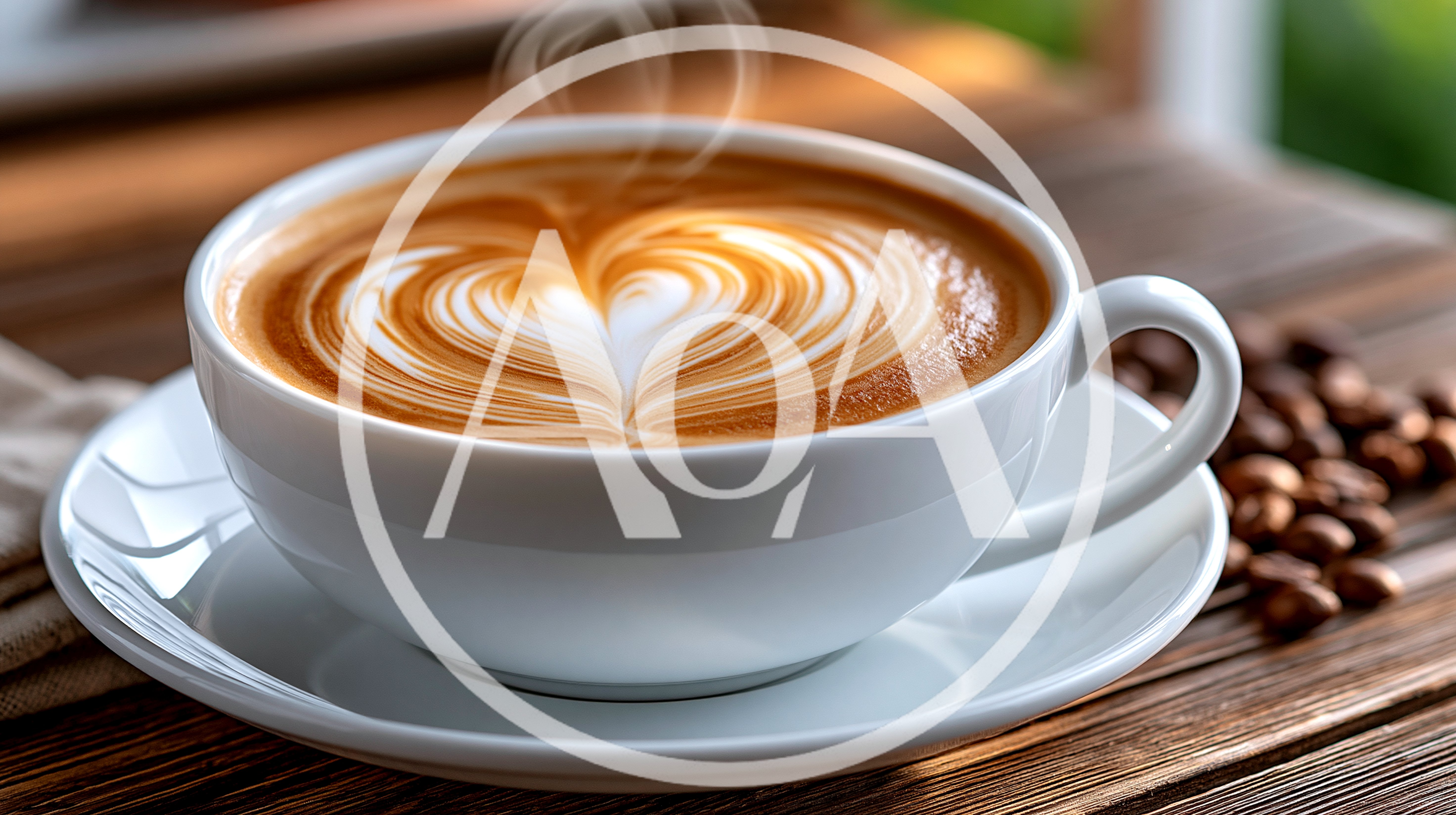 Steaming Latte With Heart Shaped Foam Art