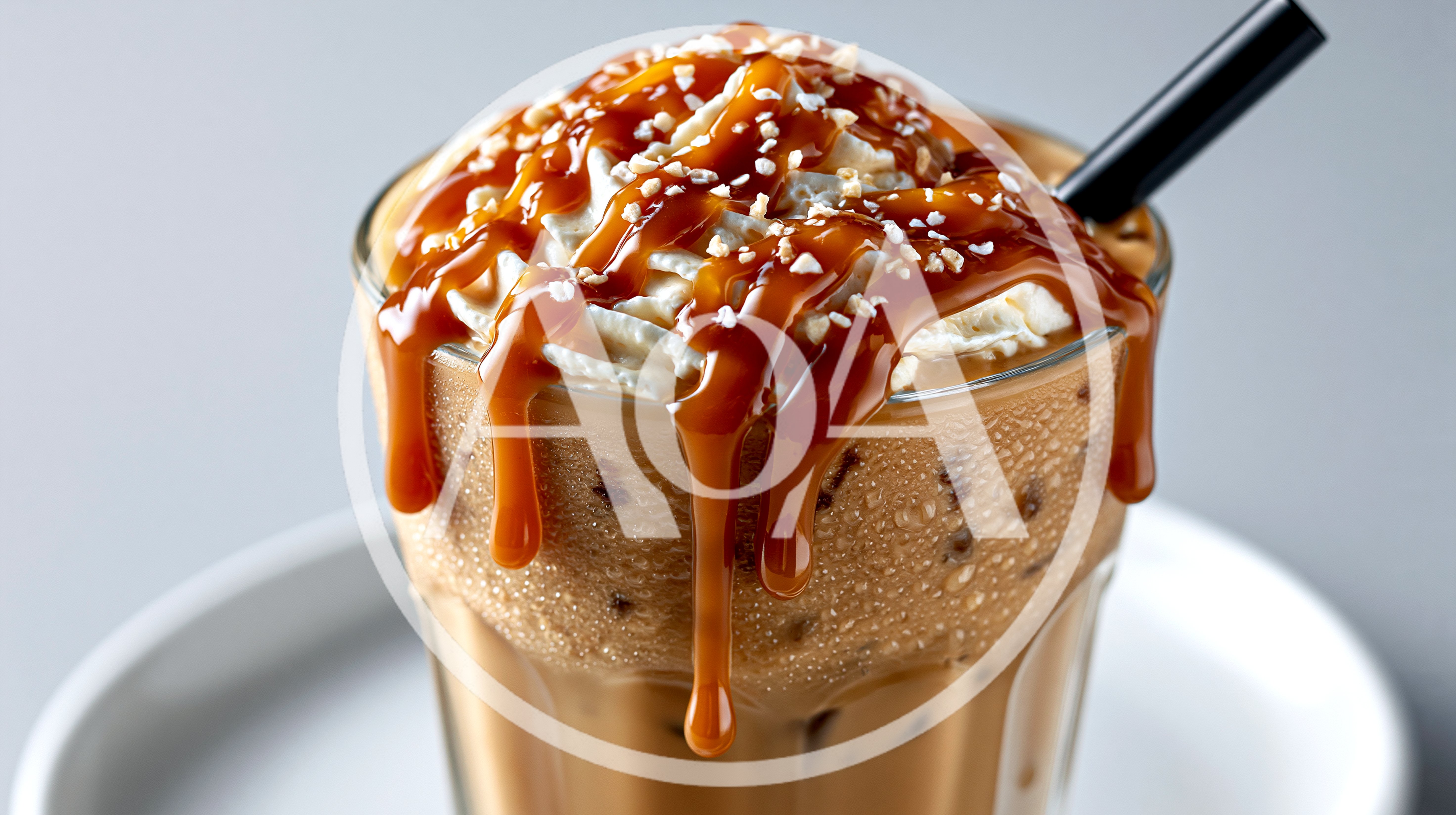 Iced Caramel Coffee Frappe With Whipped Cream