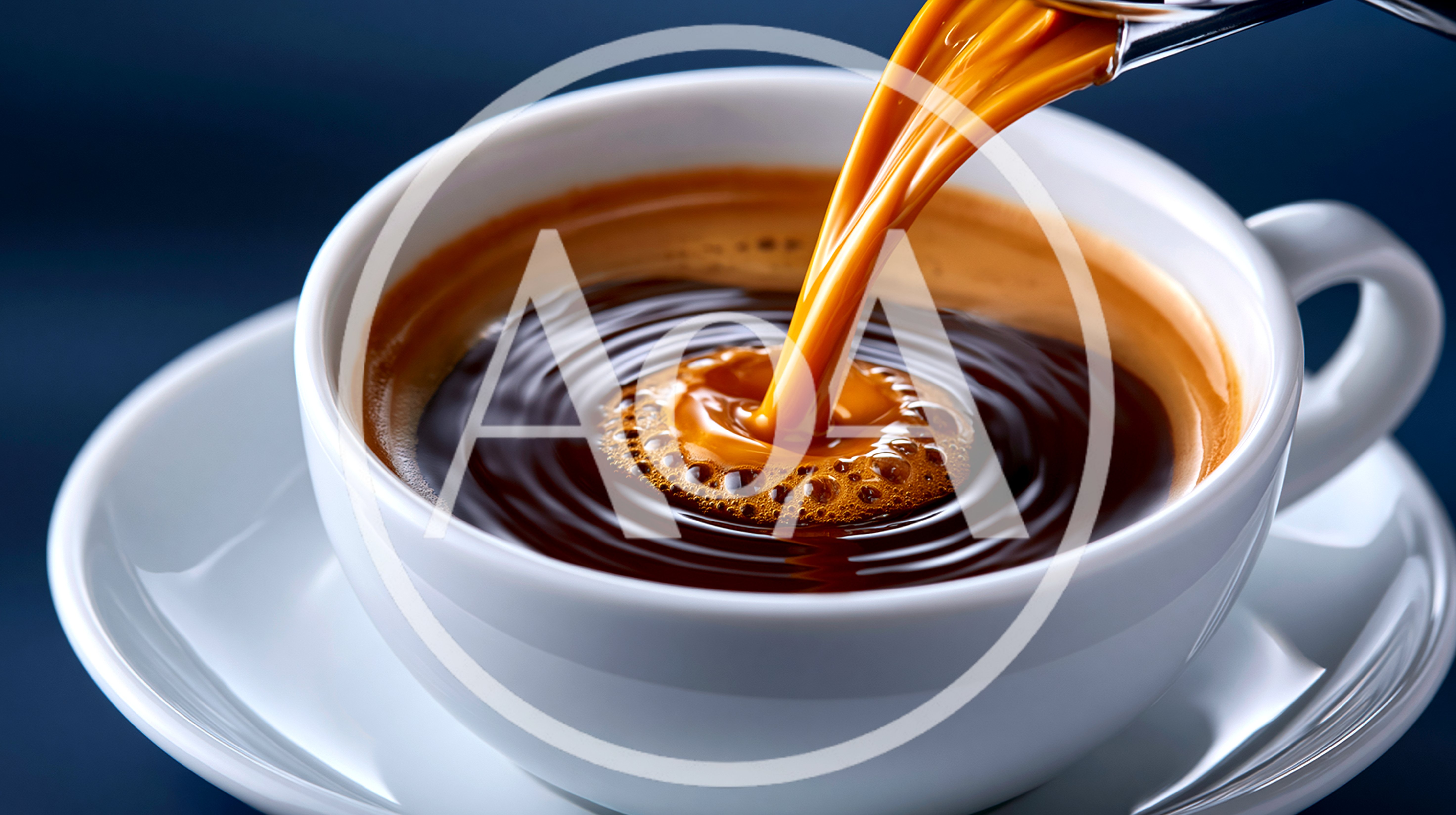 Fresh Coffee Pouring Into A White Ceramic Cup