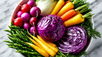 Fresh Assorted Vegetables In A White Bowl