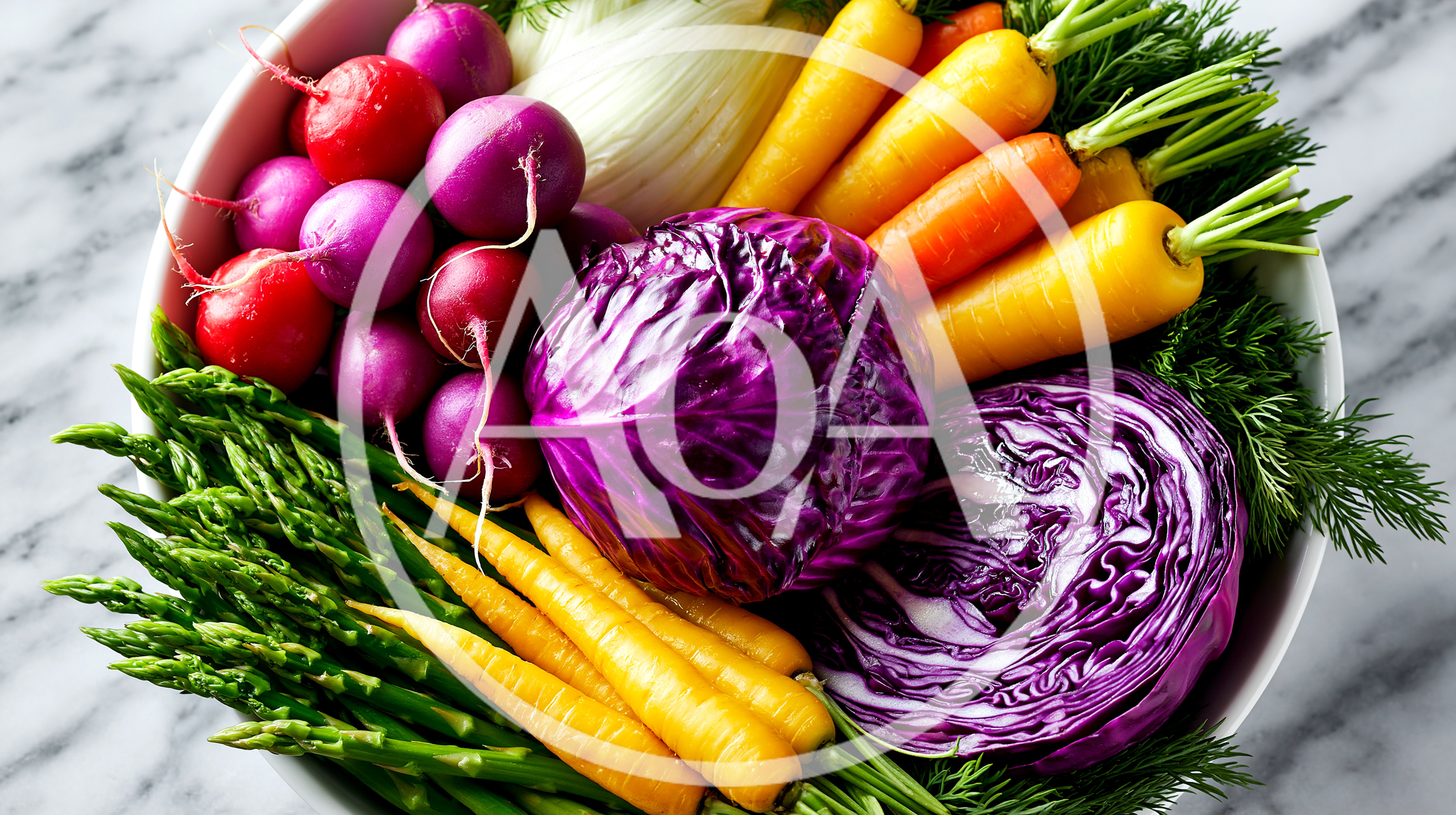 Fresh Assorted Vegetables In A White Bowl