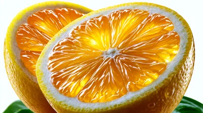 Two Halves Of A Fresh Juicy Orange