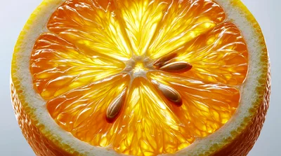 Macro Close Up Of A Sliced Orange