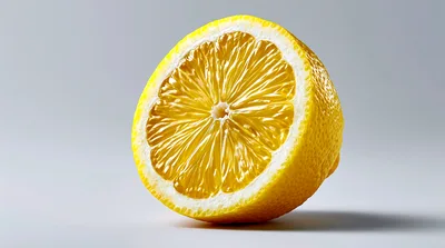 Half Of A Fresh Yellow Lemon