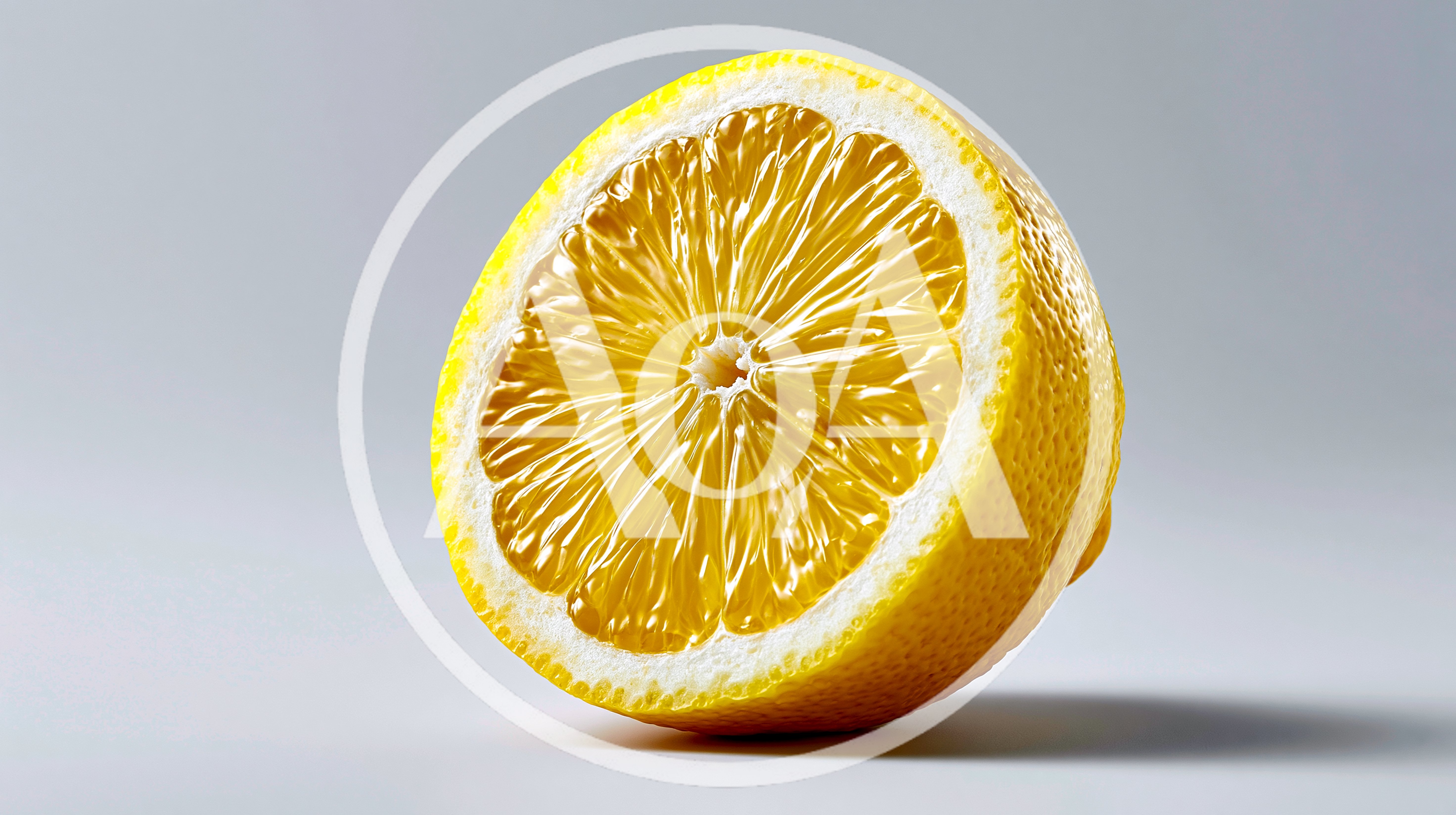 Half Of A Fresh Yellow Lemon