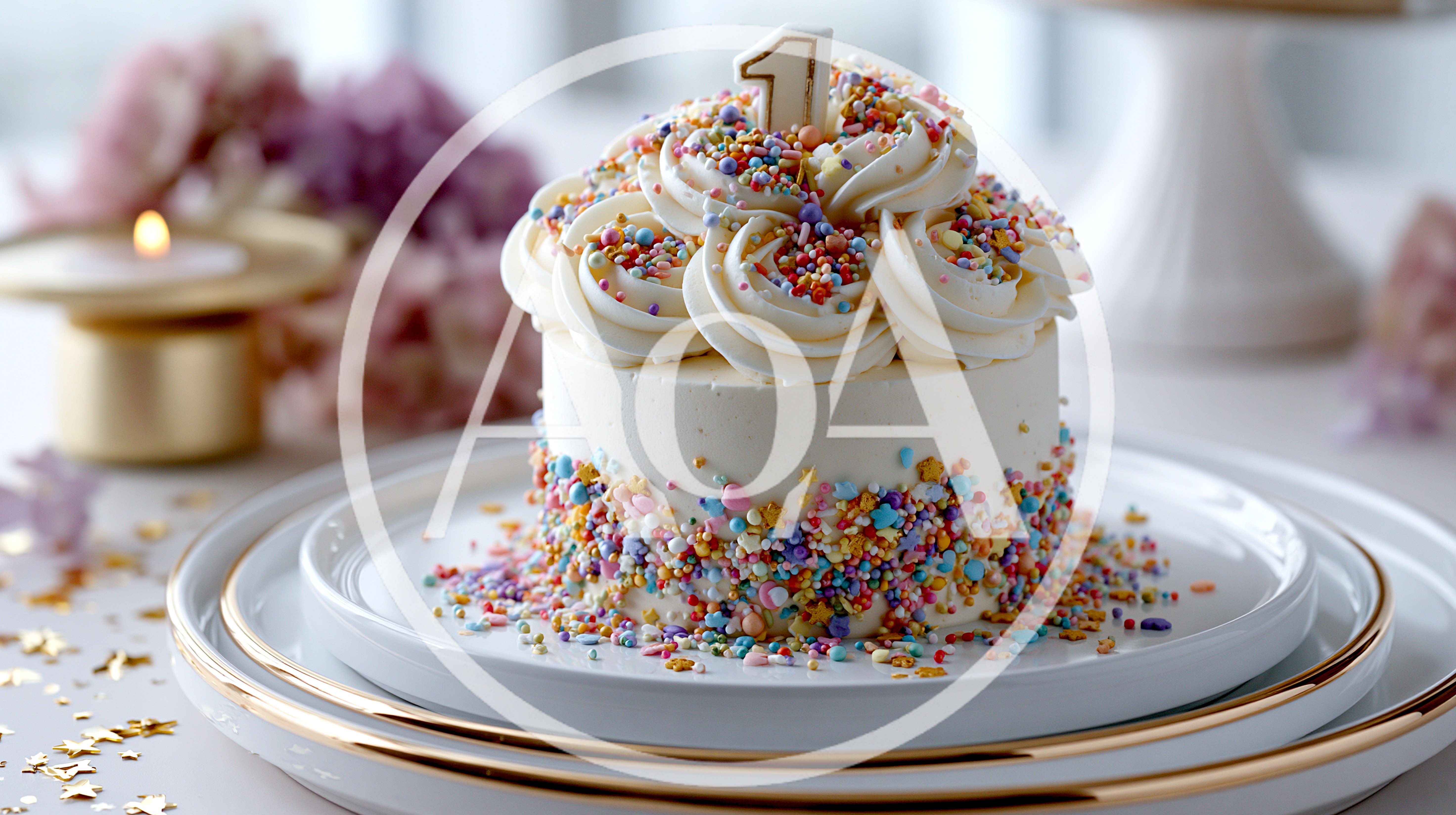 Small First Birthday Cake With Sprinkles
