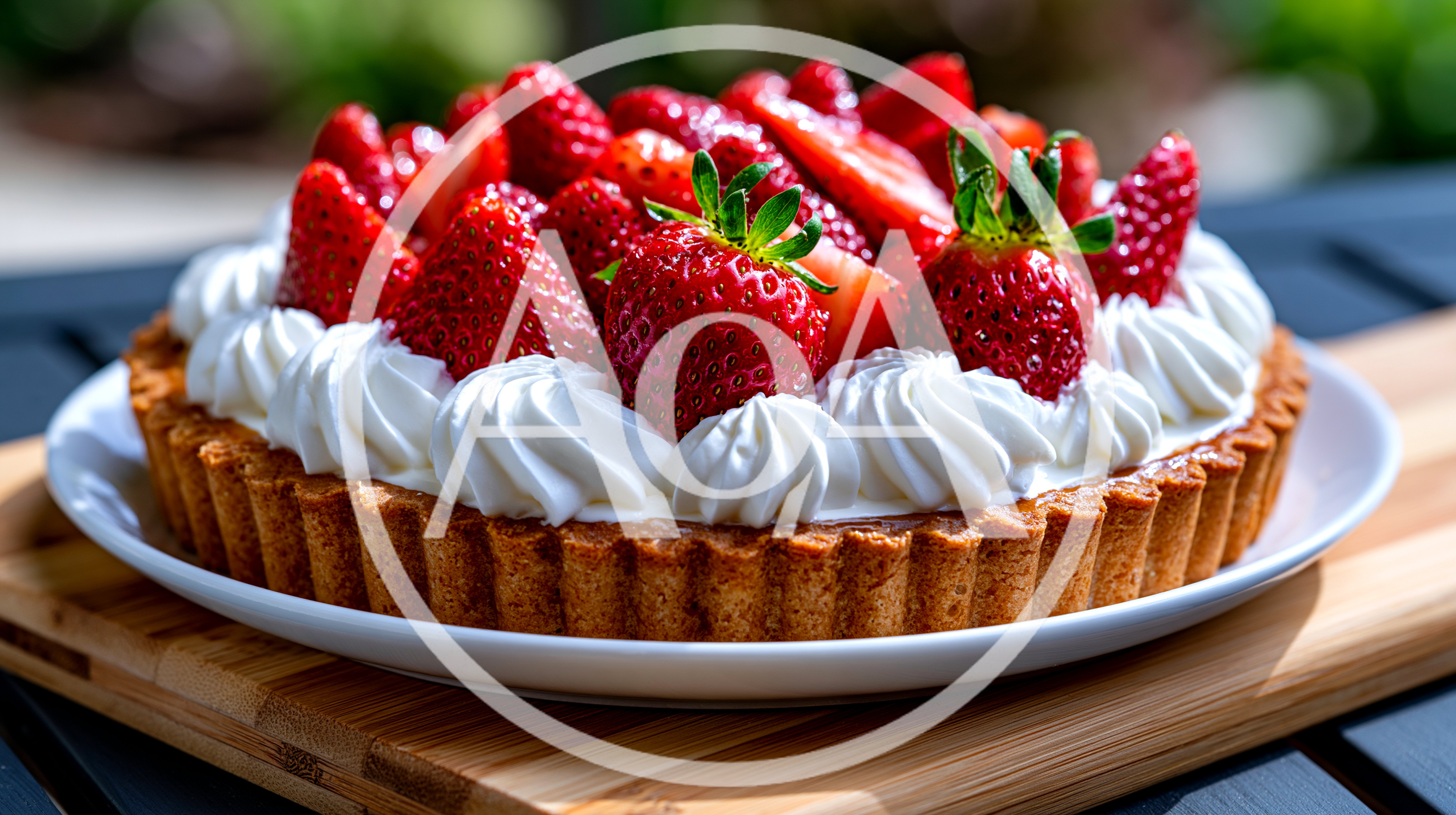 Fresh Strawberry Tart With Whipped Cream