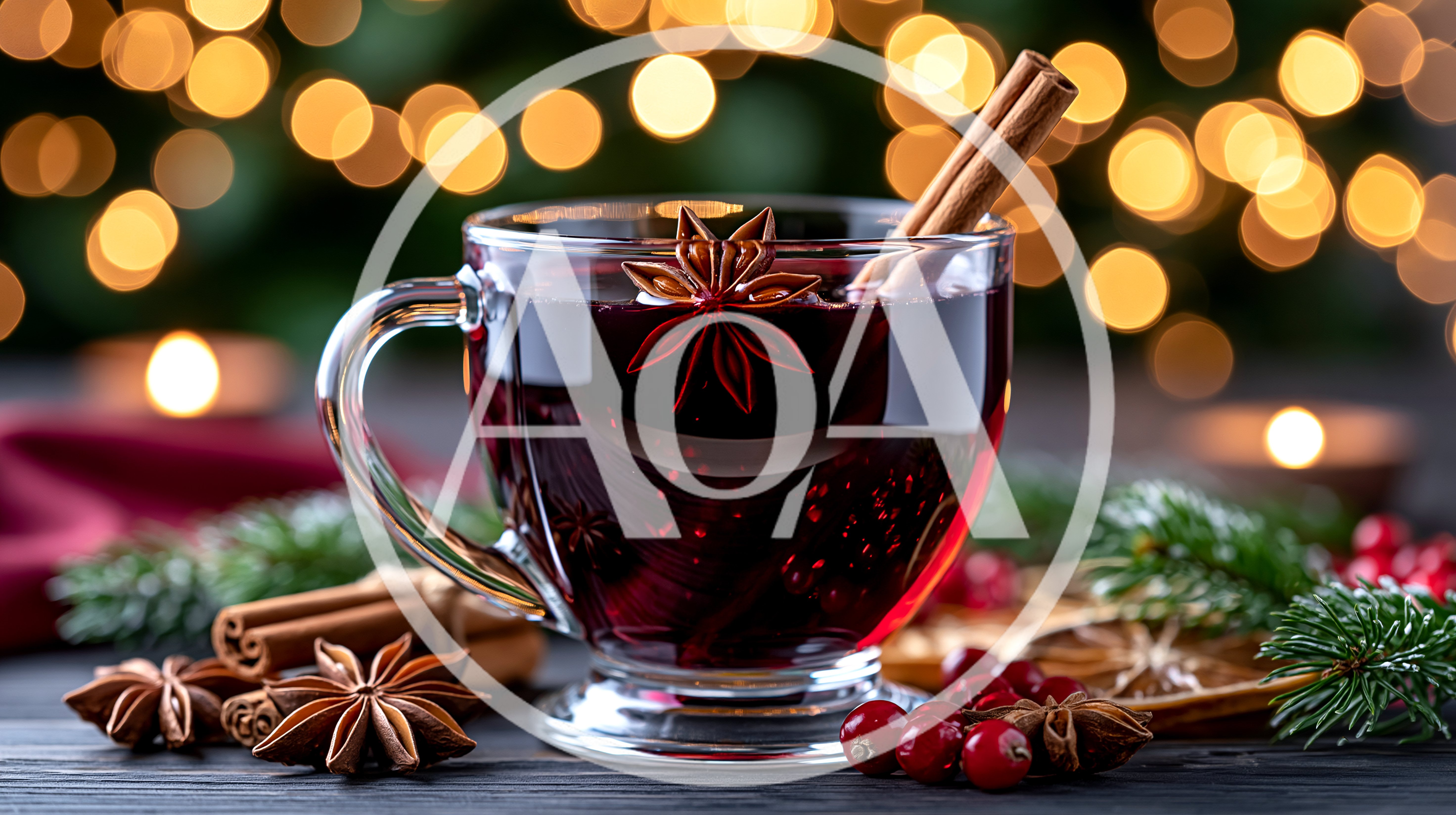Glass Mug Of Mulled Wine With Spices