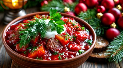 Bowl Of Traditional Beetroot Borscht Soup