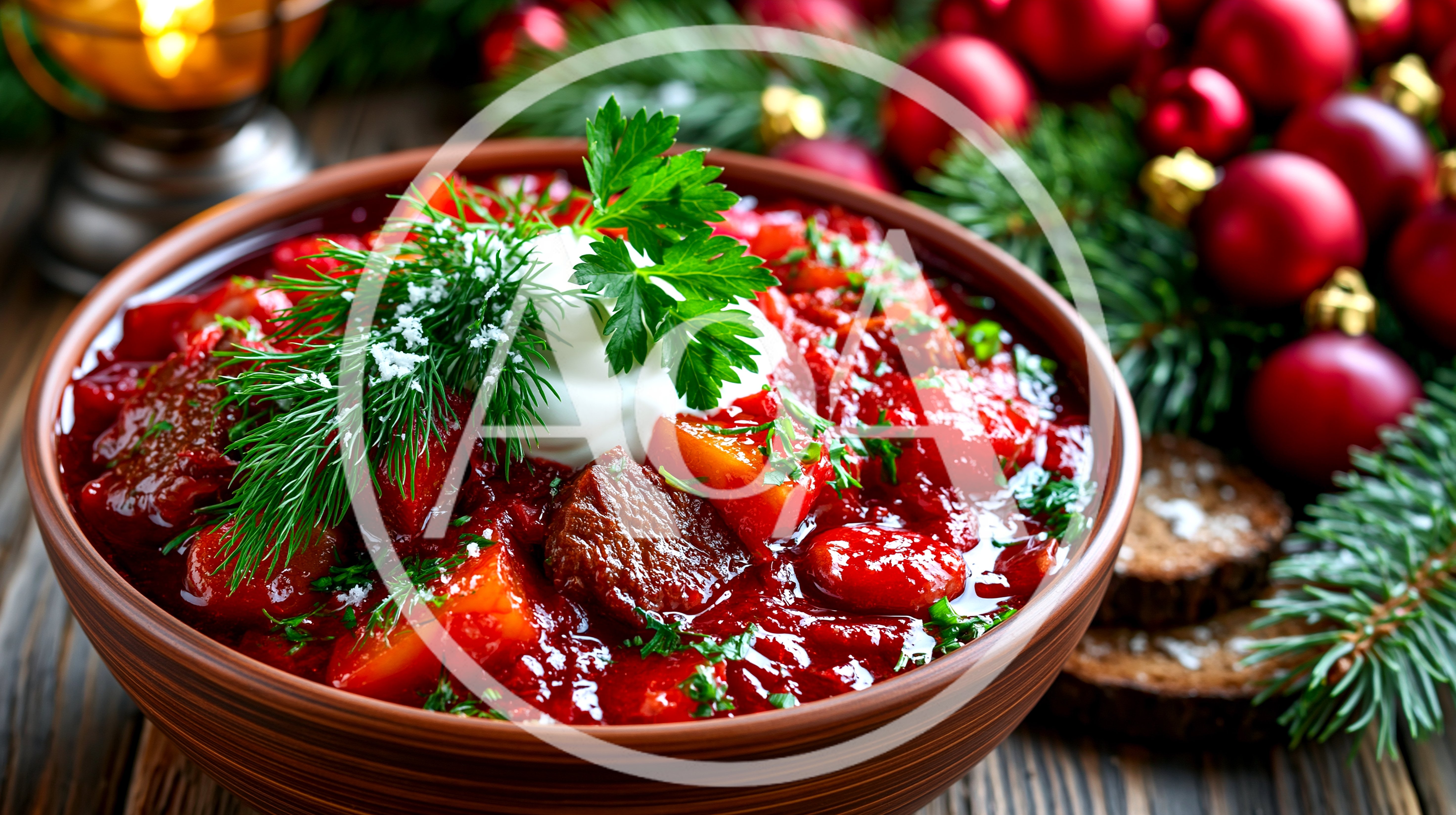 Bowl Of Traditional Beetroot Borscht Soup