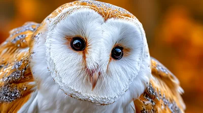 Close Up Portrait Of A Barn Owl