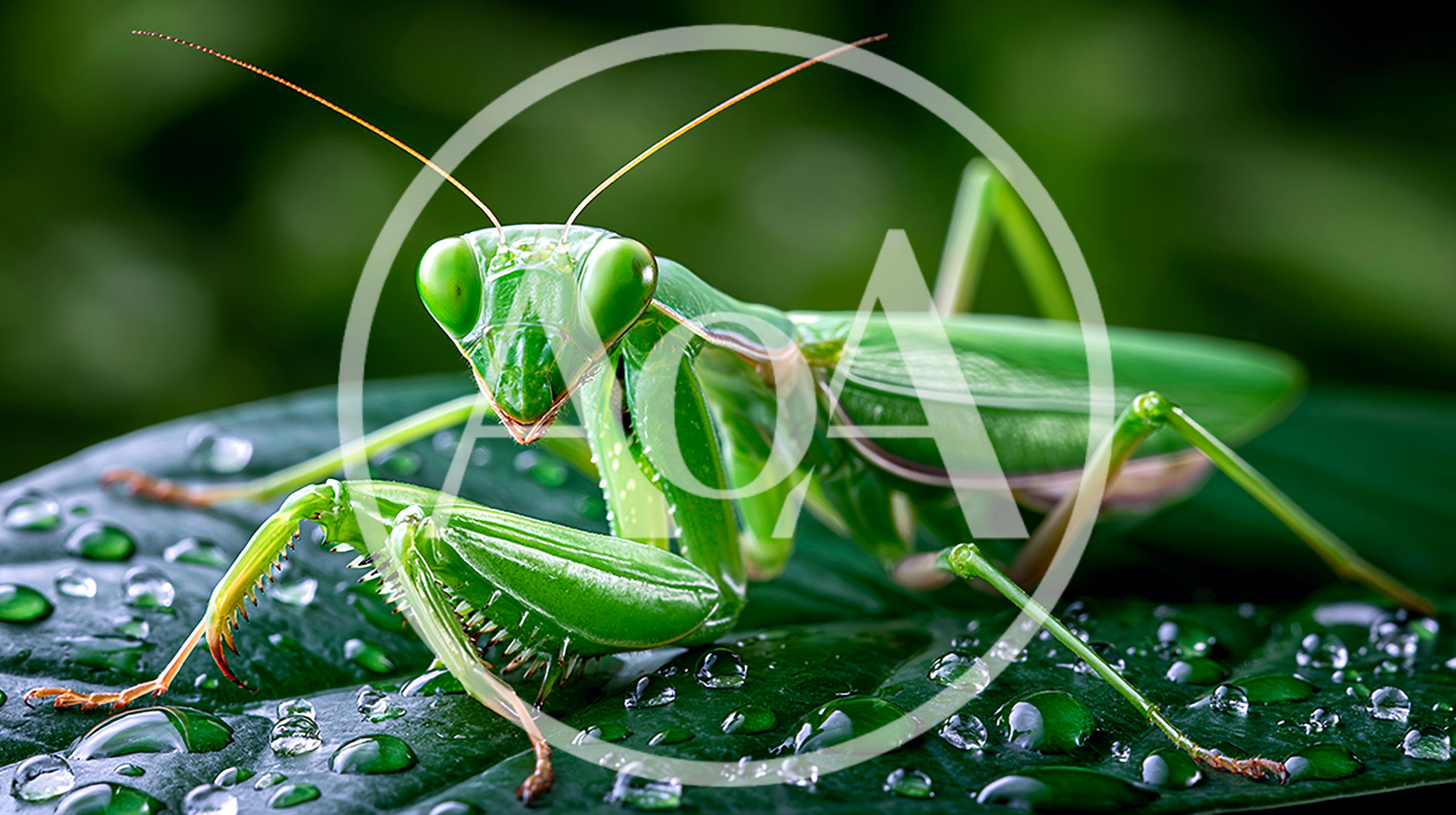 Macro Close Up Of A Green Praying Mantis