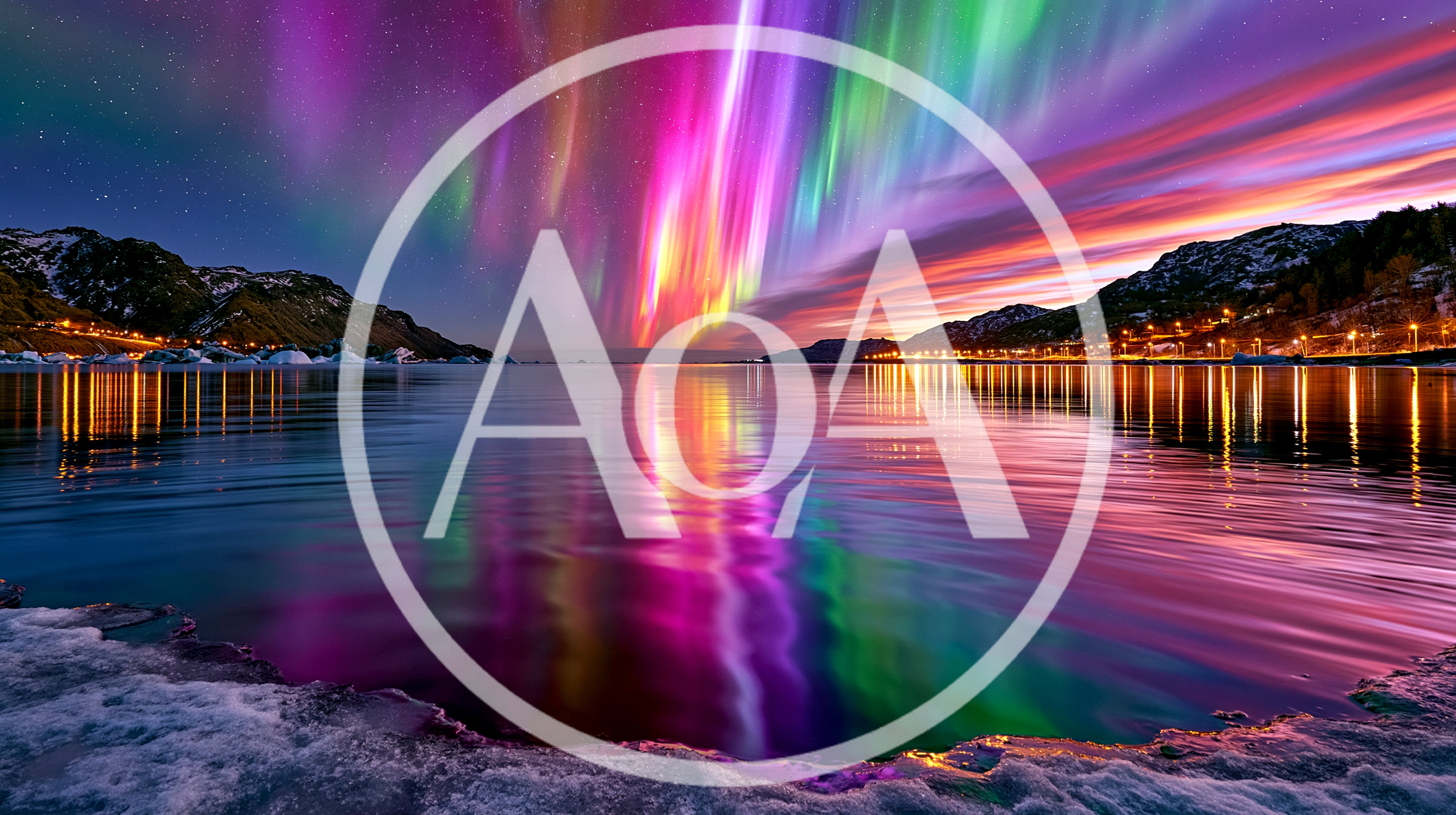 Vibrant Aurora Borealis Over A Calm Arctic Lake