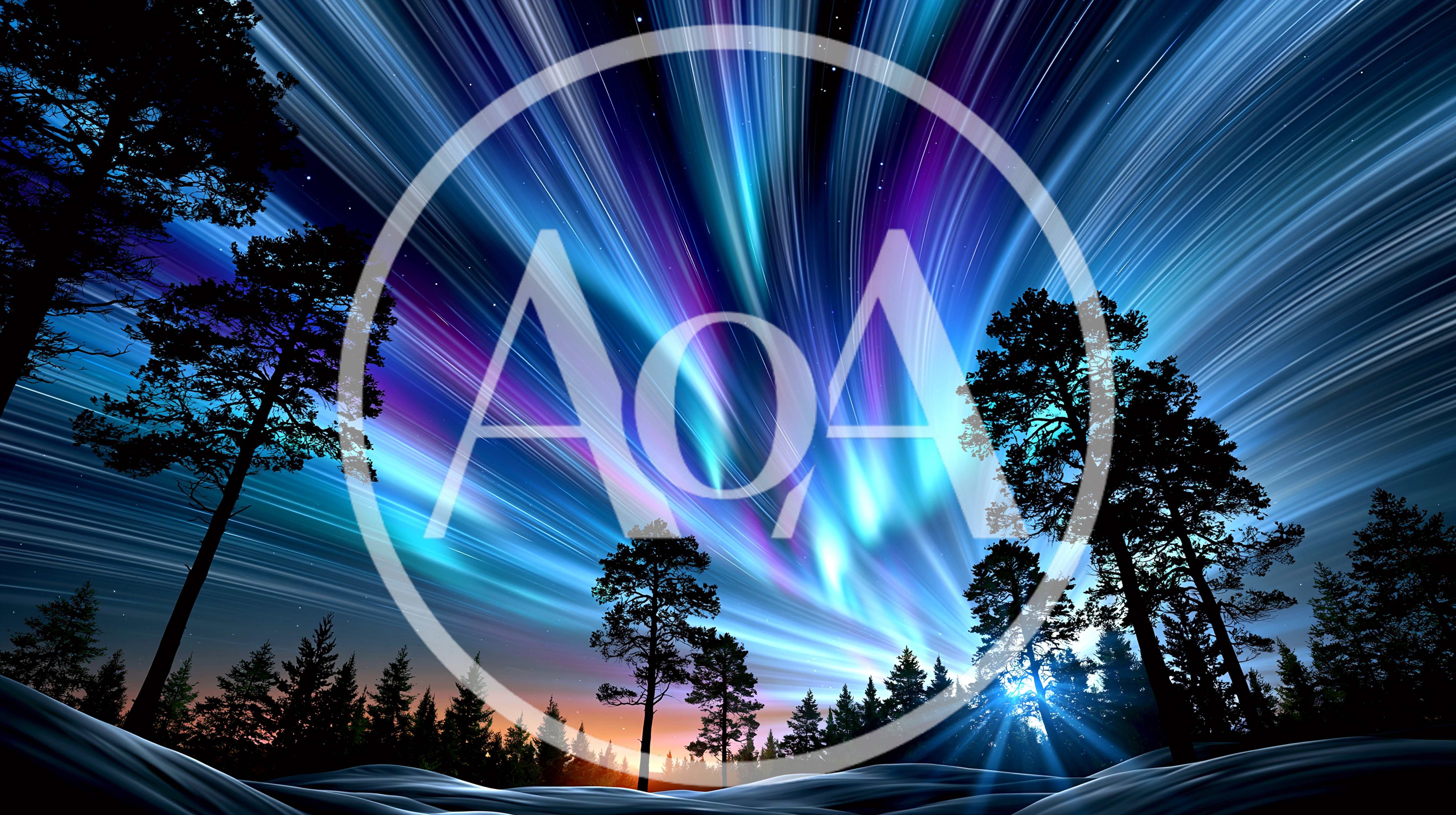 Vibrant Aurora Borealis Over A Snowy Pine Forest