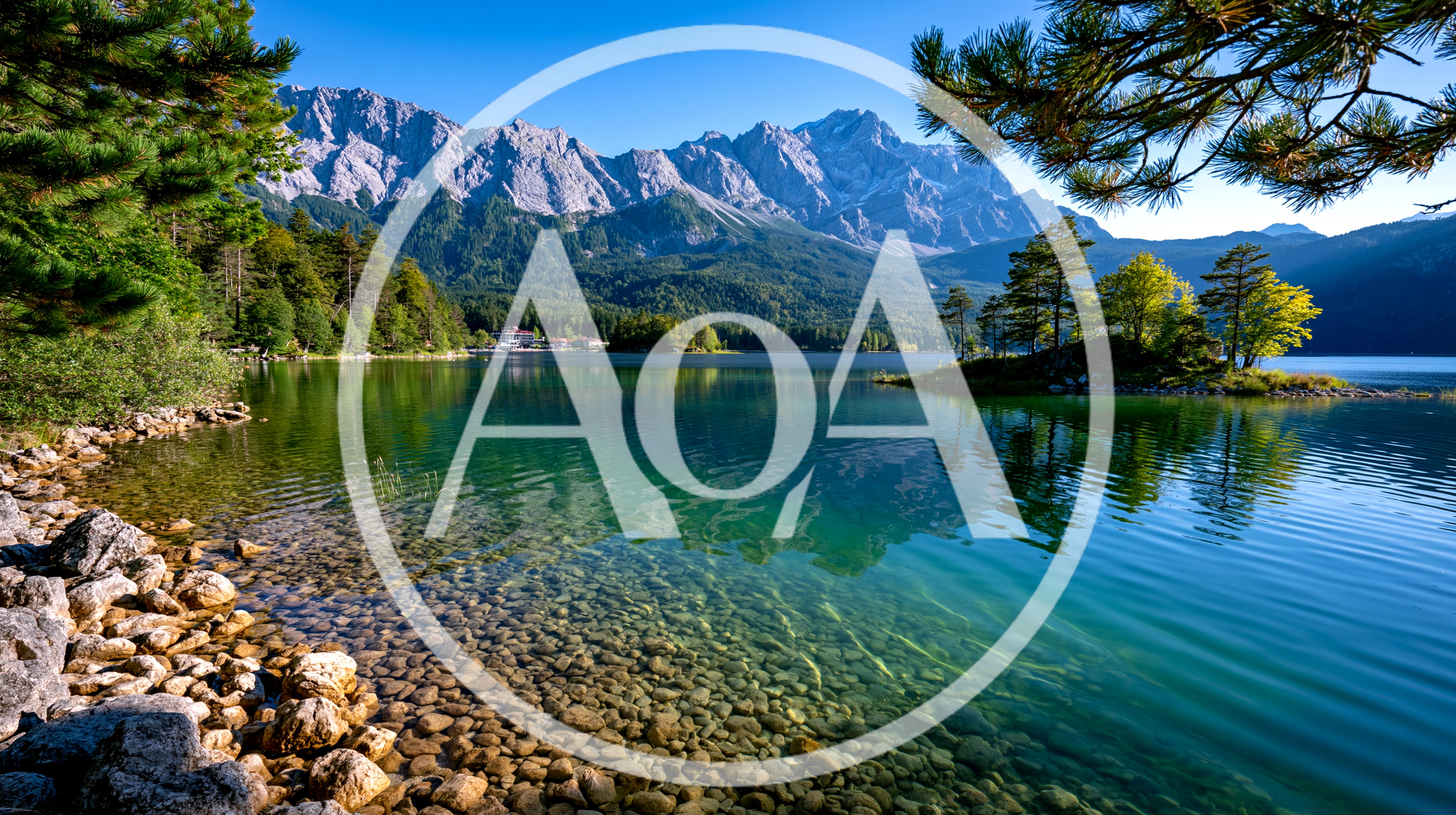 Eibsee Lake With Zugspitze Mountain Range In Bavaria