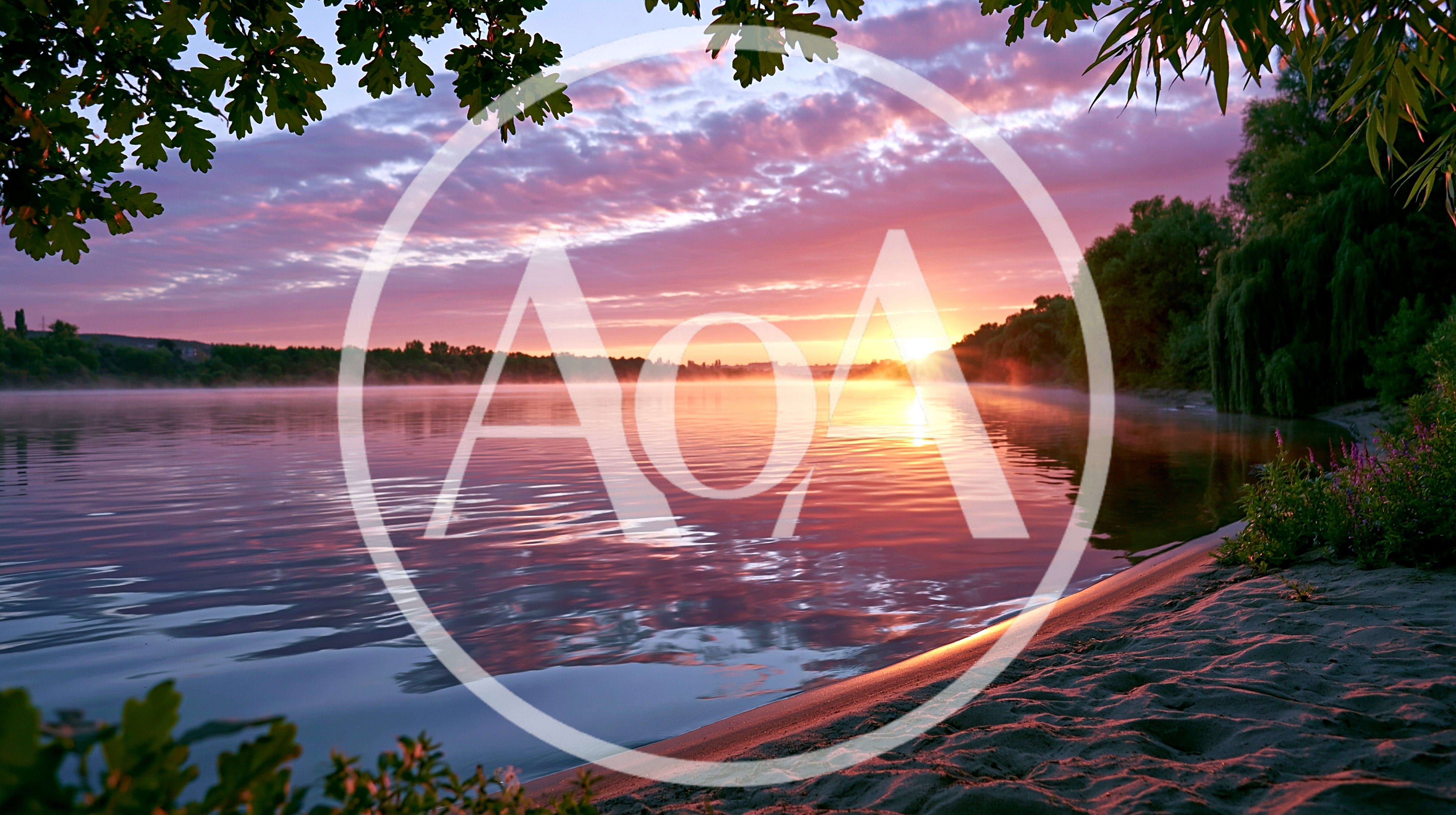 Serene Sunrise Over A Calm Riverbank