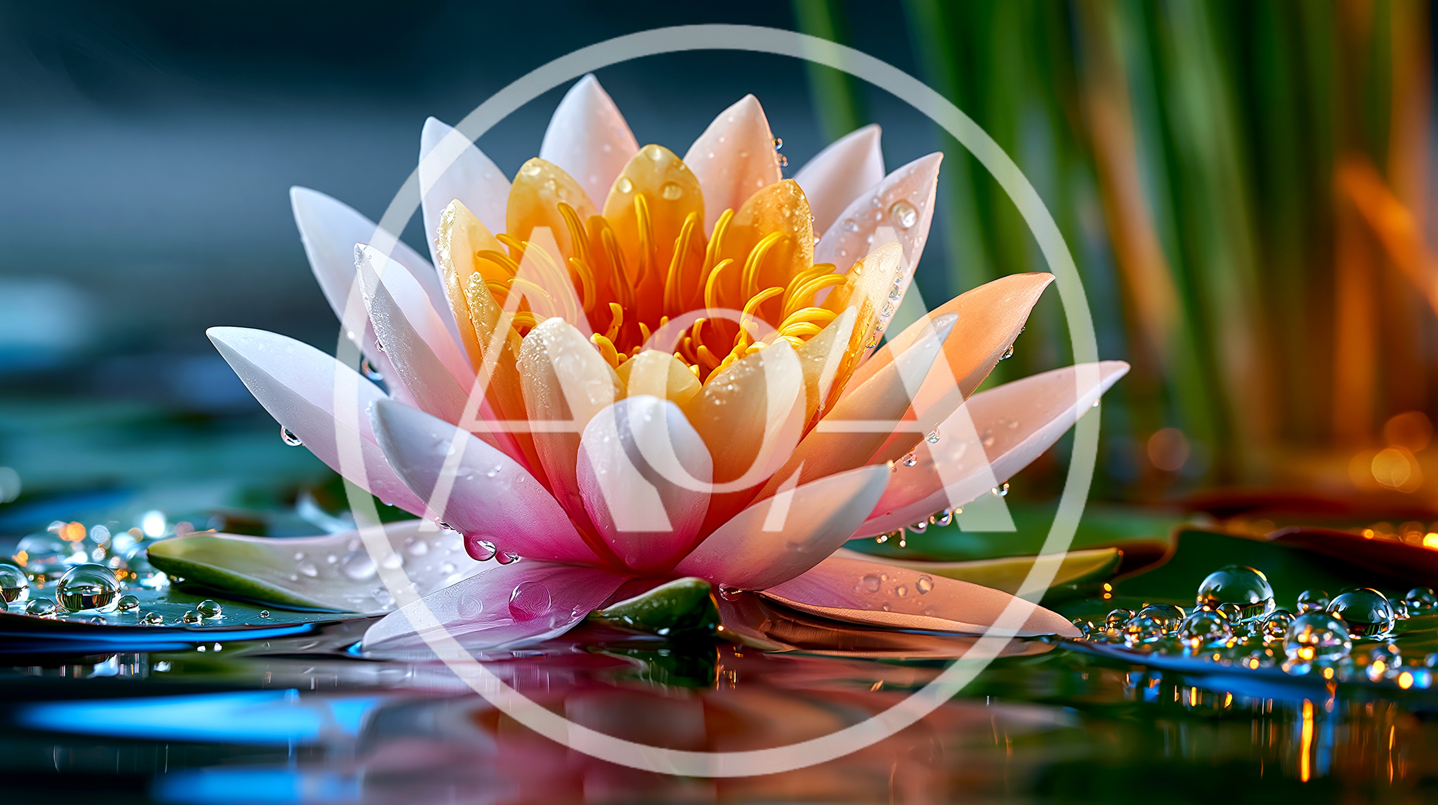 Beautiful Water Lily Flower Floating On Pond Surface