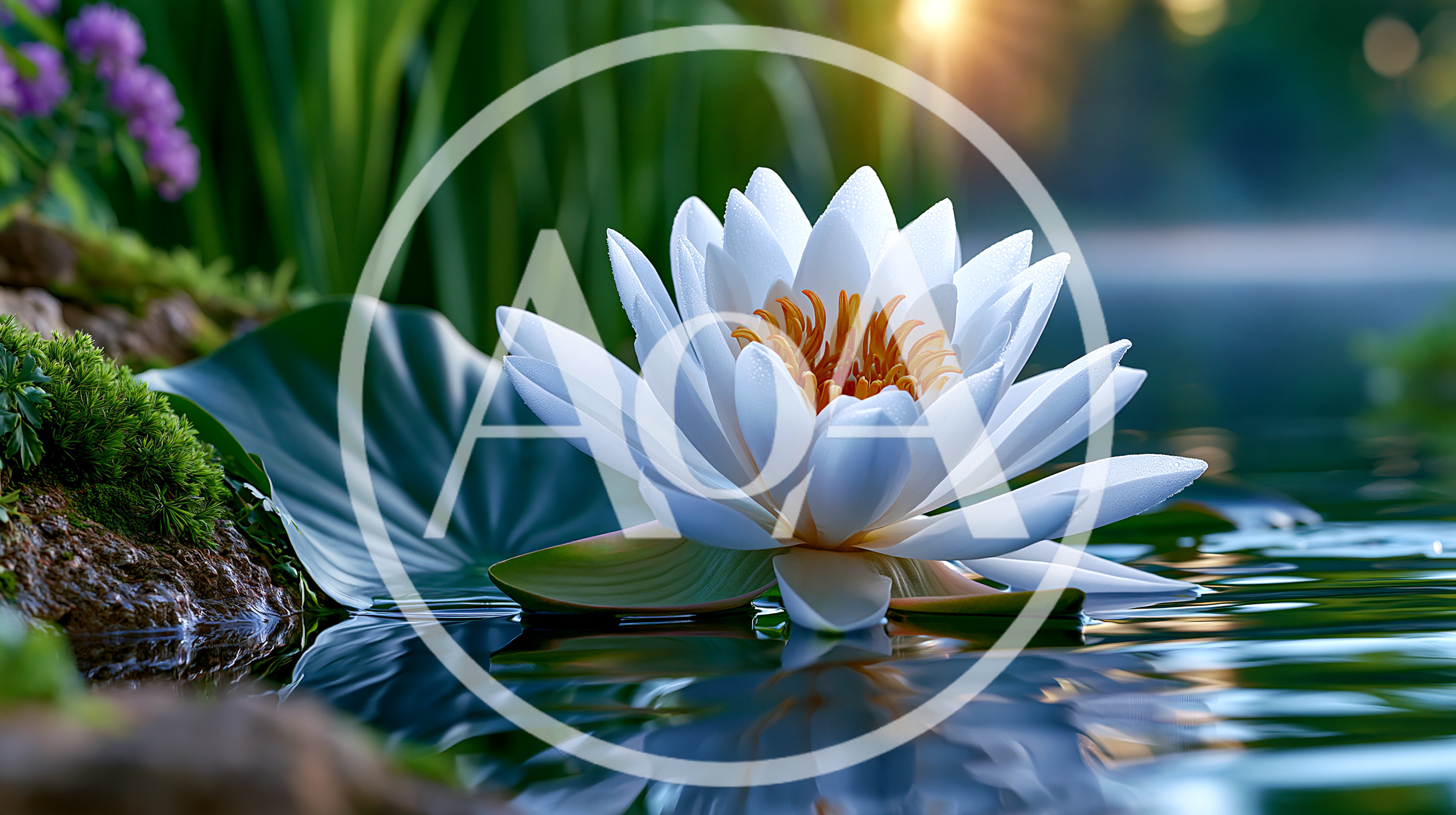 White Water Lily Blooming In A Serene Pond