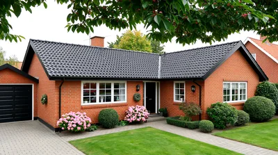 Modern Red Brick House With Landscaped Garden