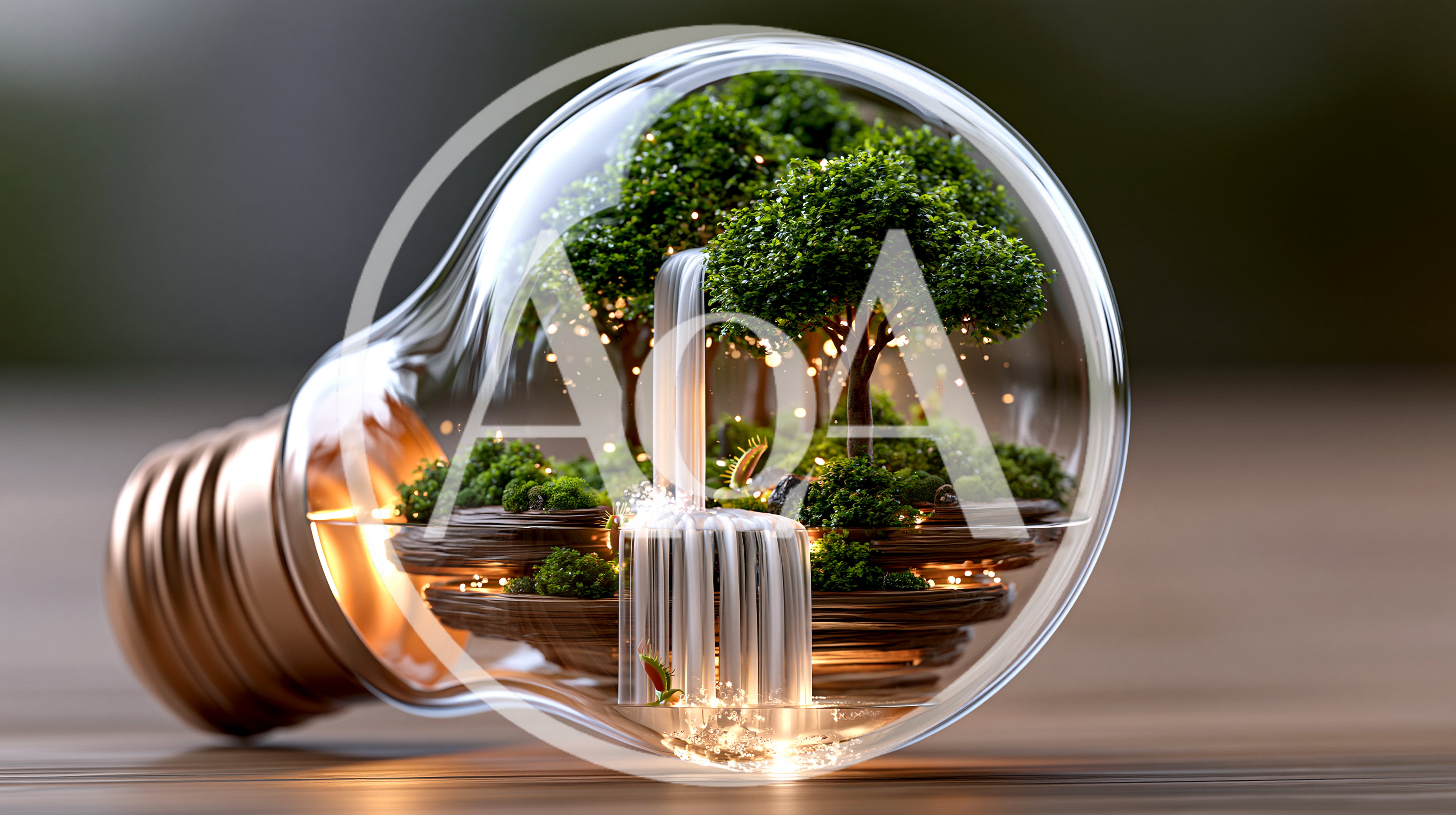 Miniature Forest Ecosystem Inside A Glass Light Bulb