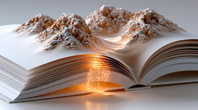 Pop Up Book With Snowy Mountain Landscape