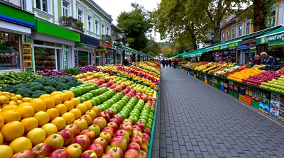 Outdoor Fruit and Vegetable Market Stall